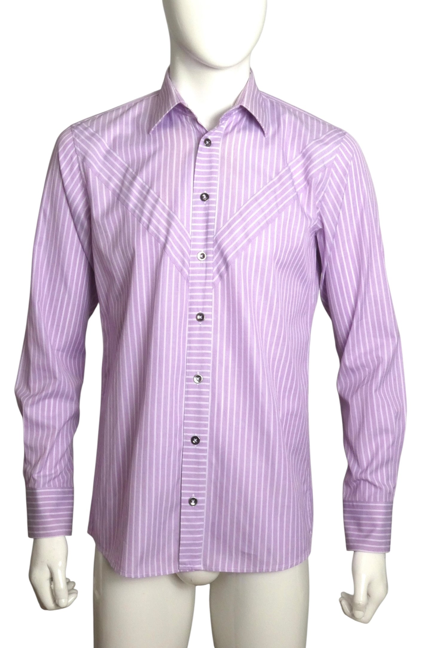 1997 Cotton Stripe Dress Shirt, Size-Large