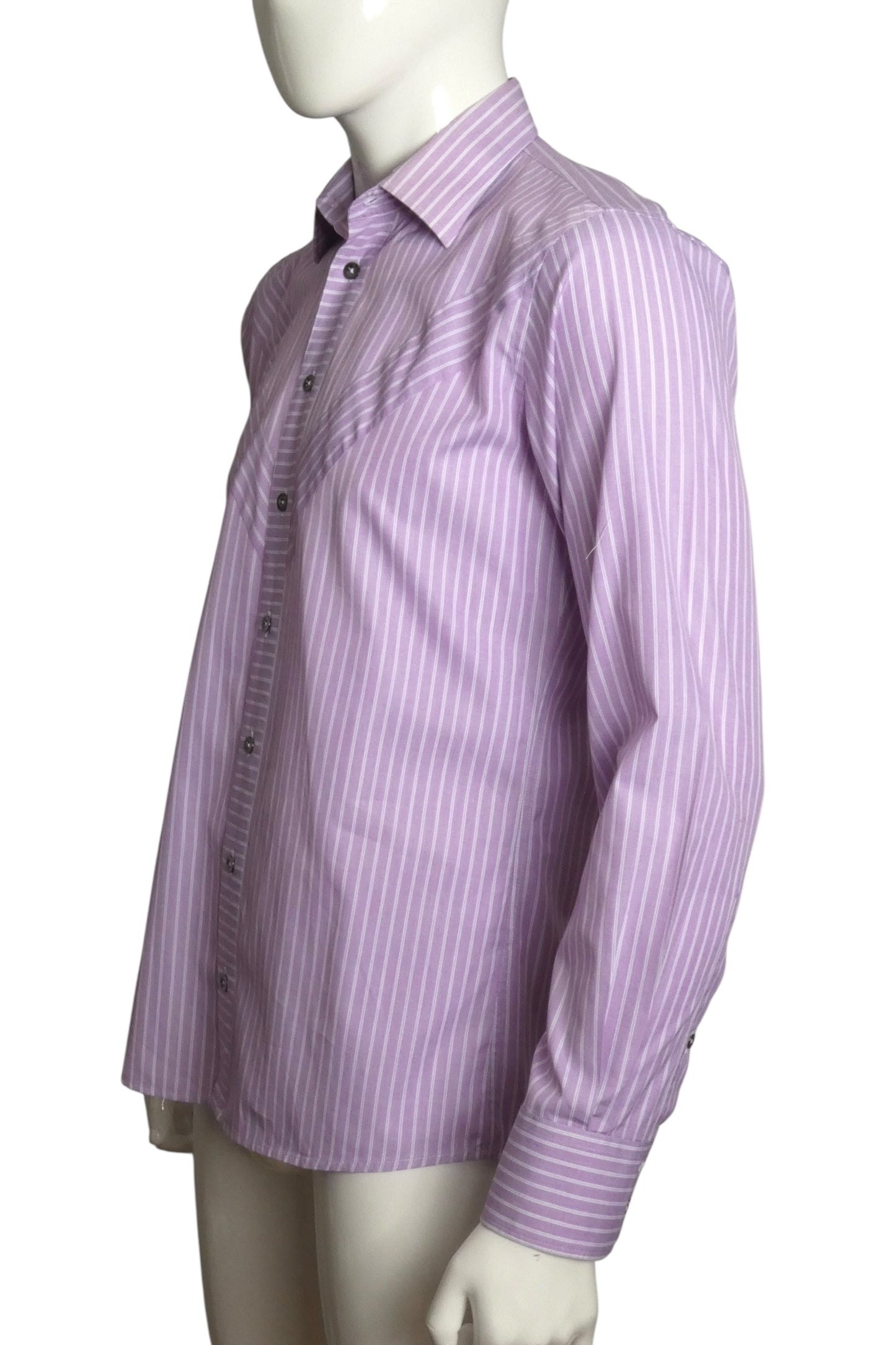 1997 Cotton Stripe Dress Shirt, Size-Large