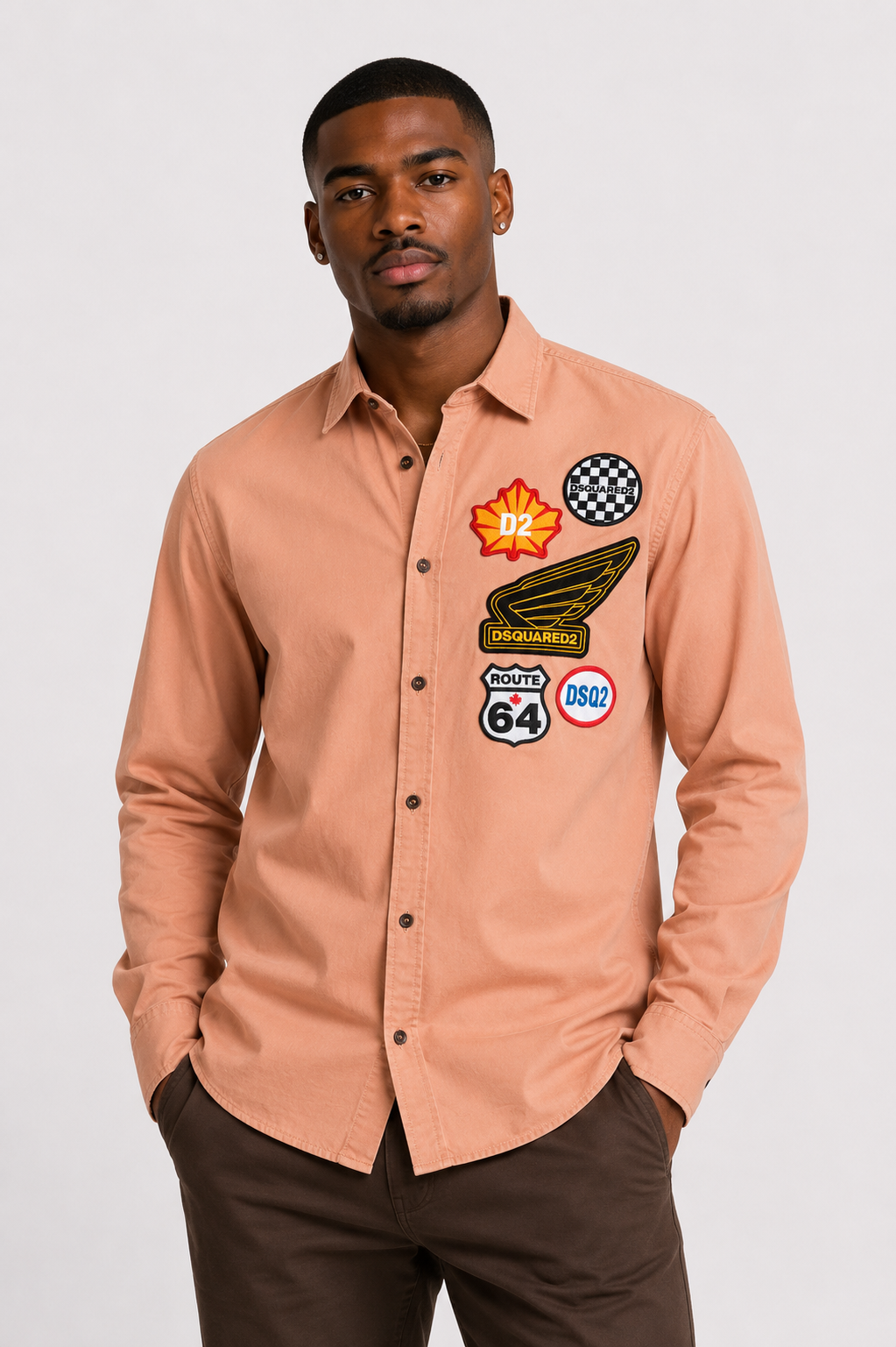 NWT Peach Cotton Patch Shirt, Size-XLarge