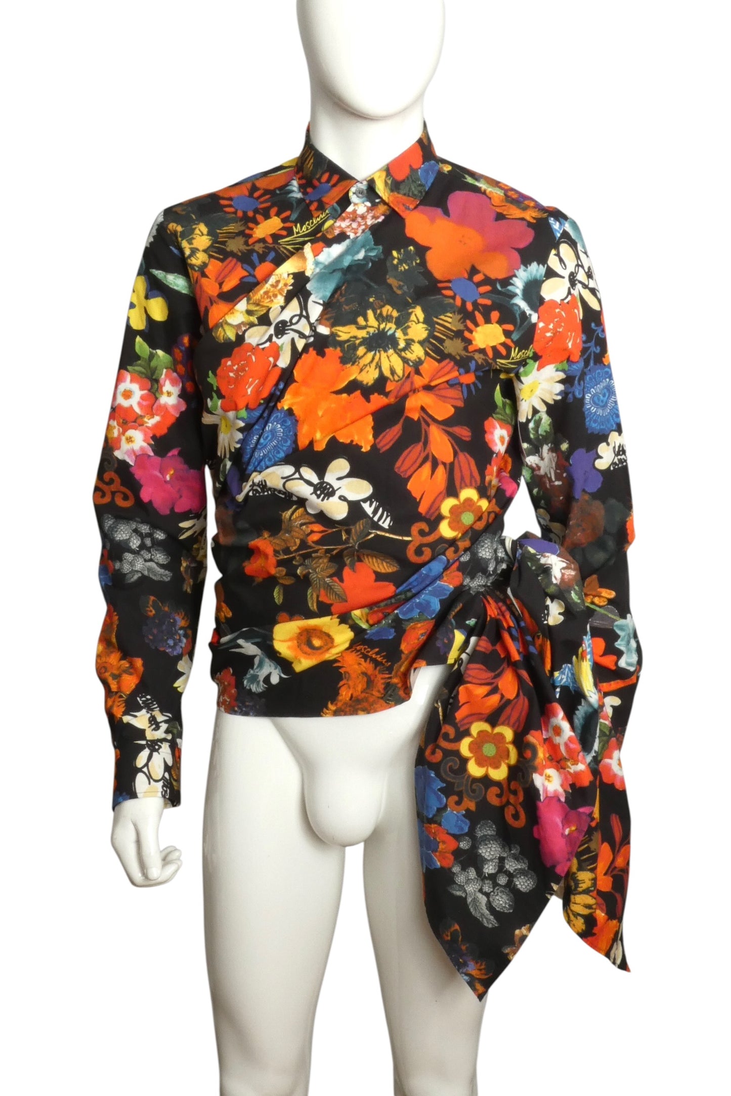 2024 NWT Cotton Stripe Wrap Shirt, Size-Large