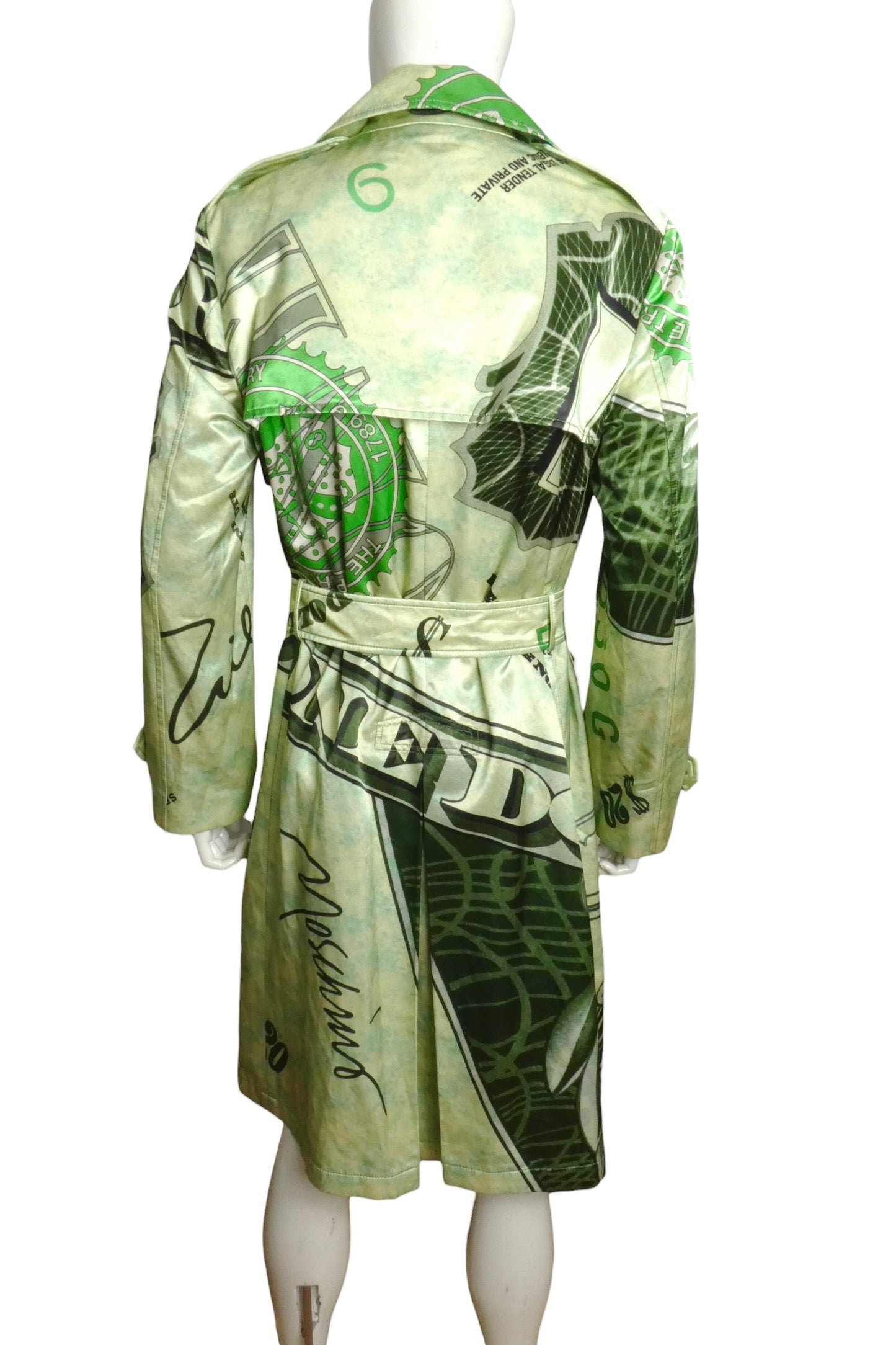 2023 NWT Satin Print Trench Coat, Size-Medium