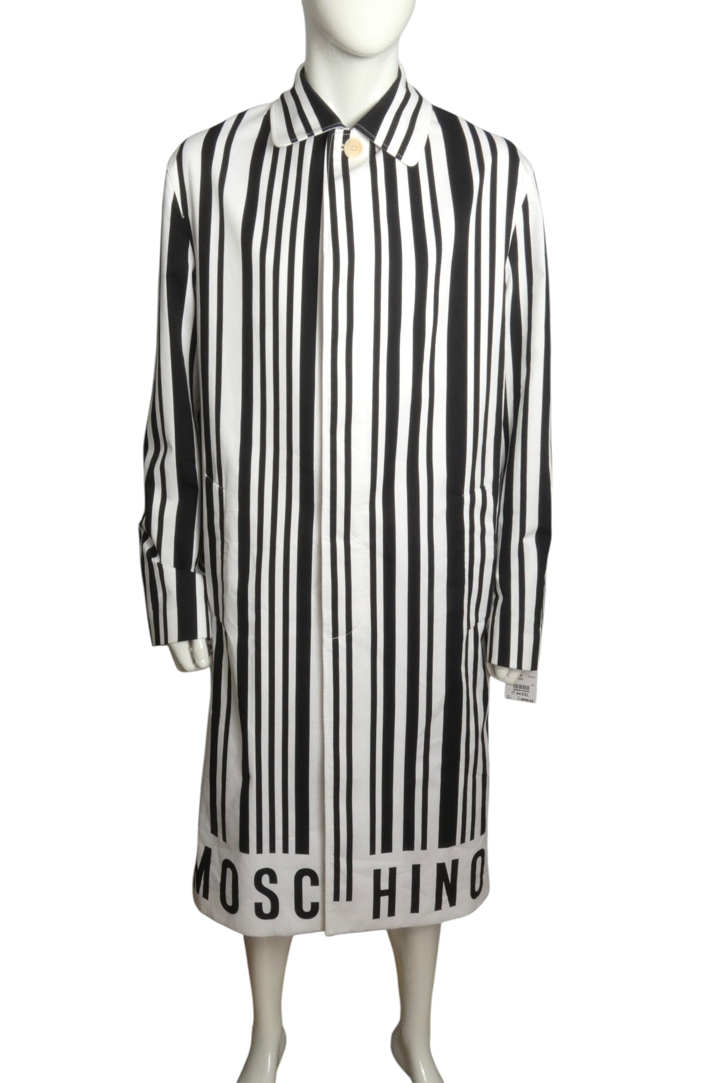 2024 NWT Anniversary Cotton Bar Code Coat, Size-XLarge