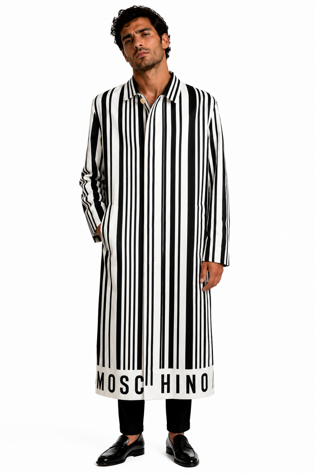 2024 NWT Anniversary Cotton Bar Code Coat, Size-XLarge
