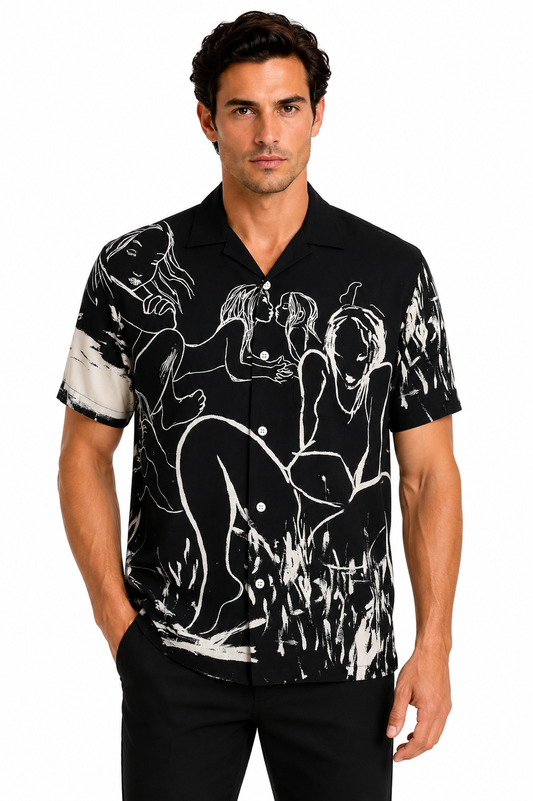2019 Rita Ackermann Rayon Shirt, Size-Small
