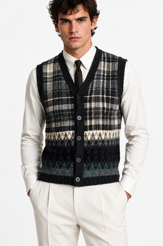 1980s Wool Sweater Vest, Size-Medium