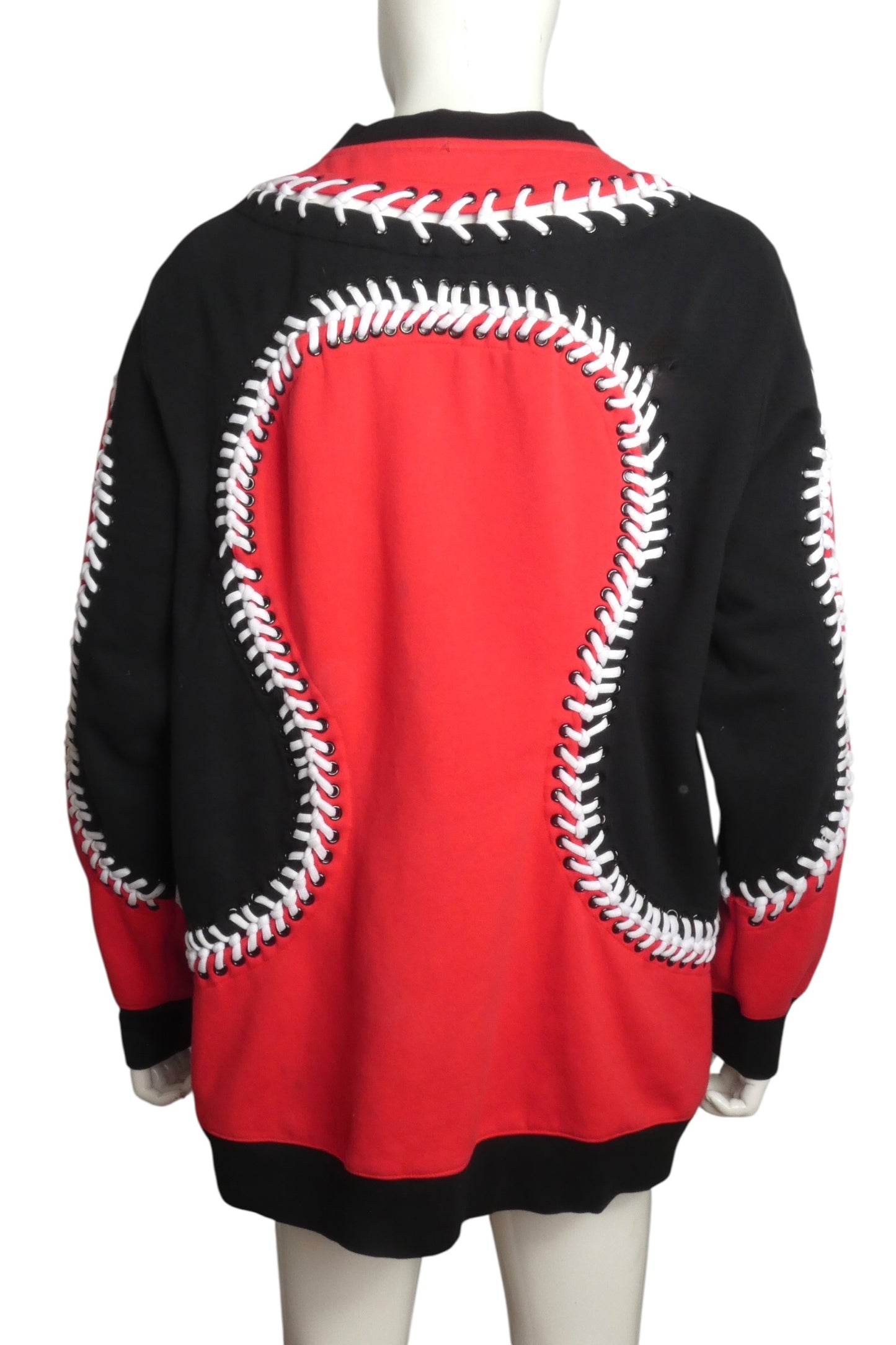 2016 Color Black Lacing Oversize Sweatshirt, Size-XLarge