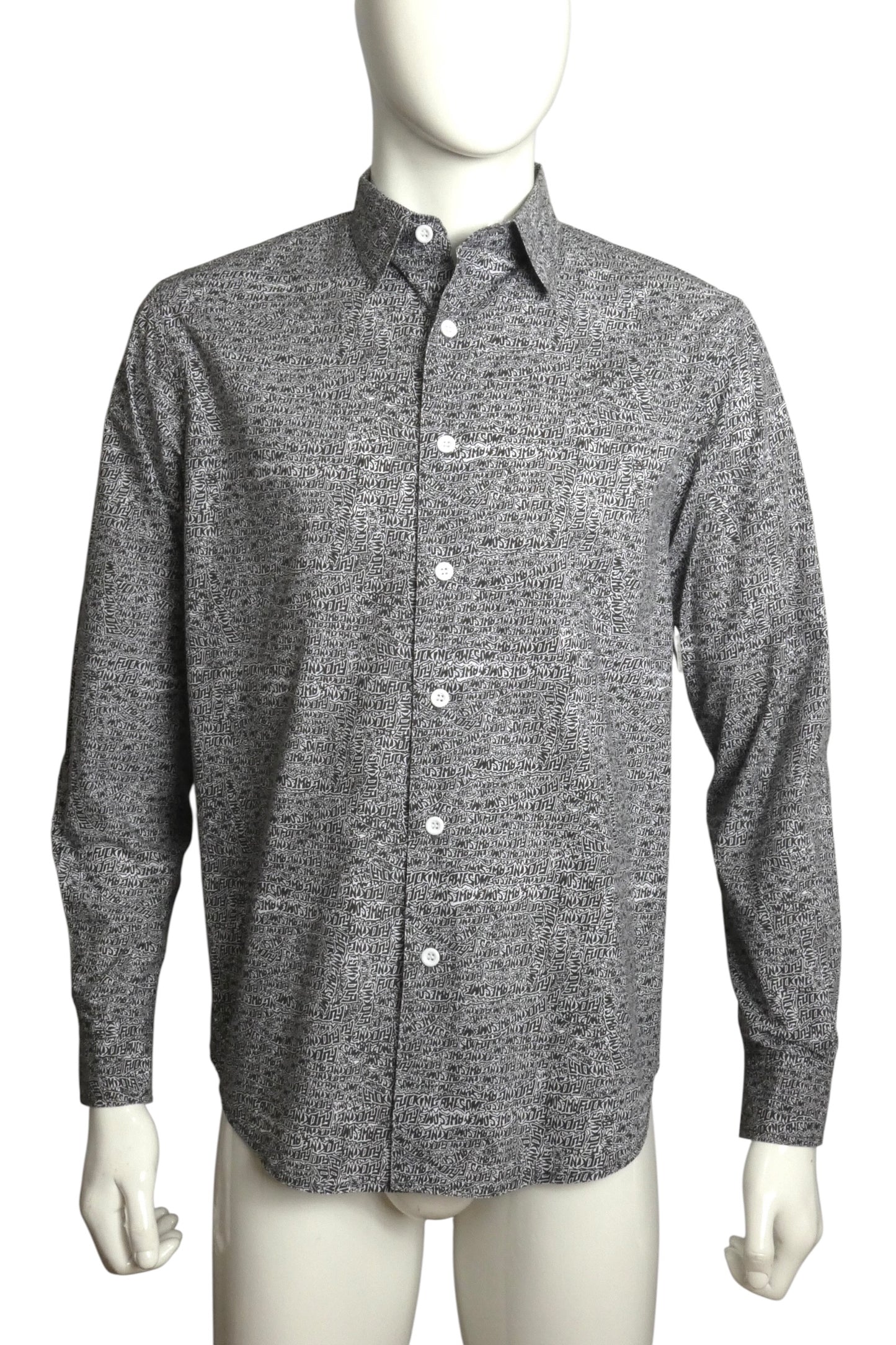 Graphic Print L/S Shirt, Size Medium