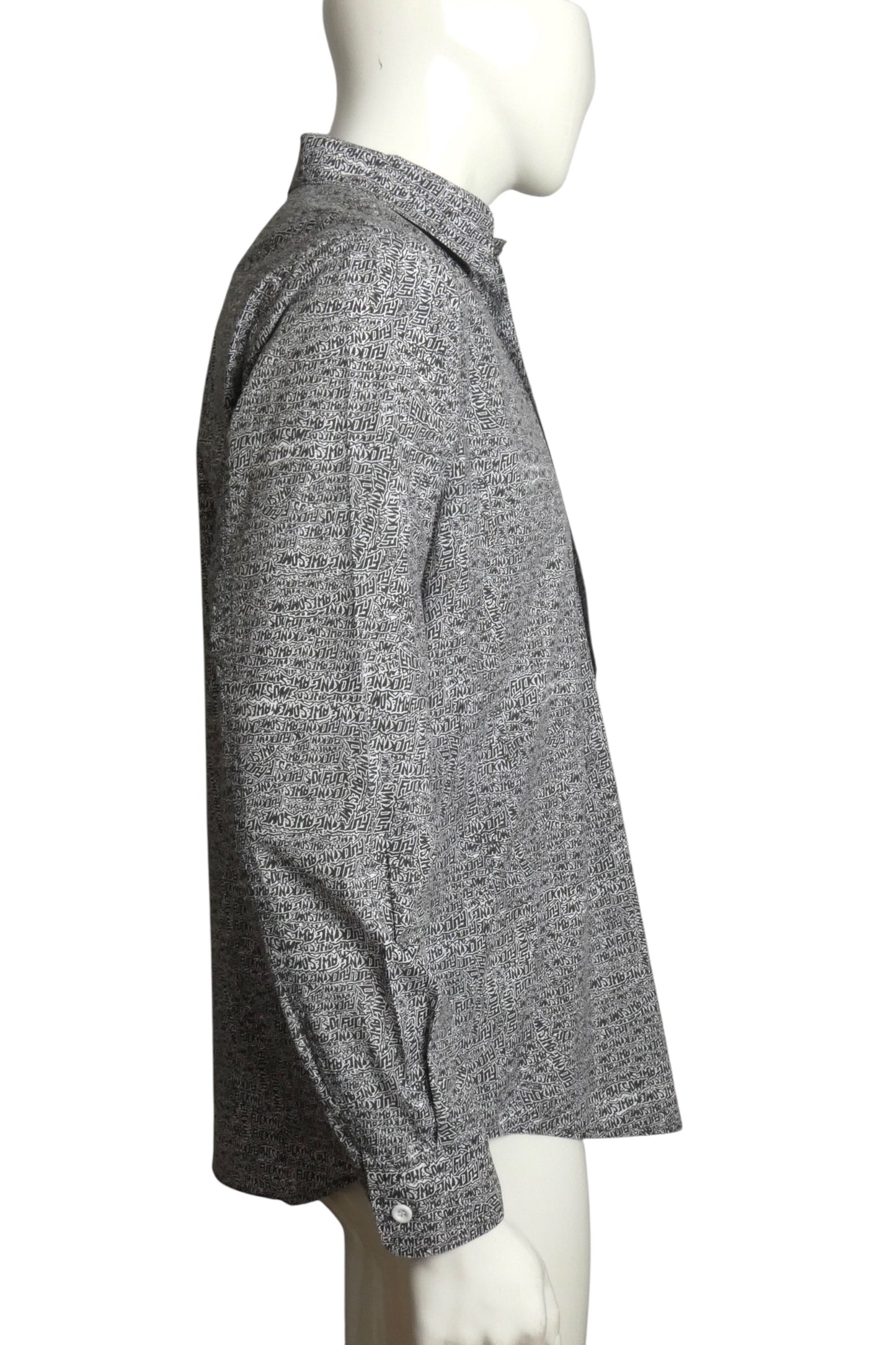 Graphic Print L/S Shirt, Size Medium