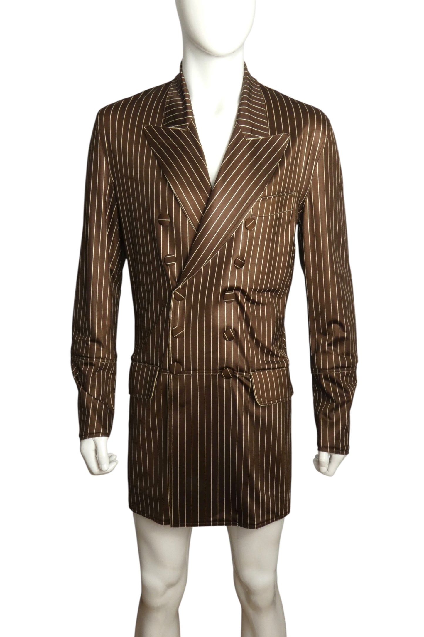 1996 Brown Striped Knit Blazer, Size-Medium
