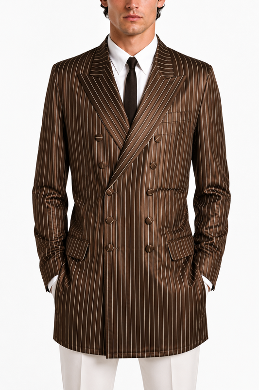 JEAN PAUL GAULTIER - 1996 Brown Striped Knit Blazer, Size-Medium