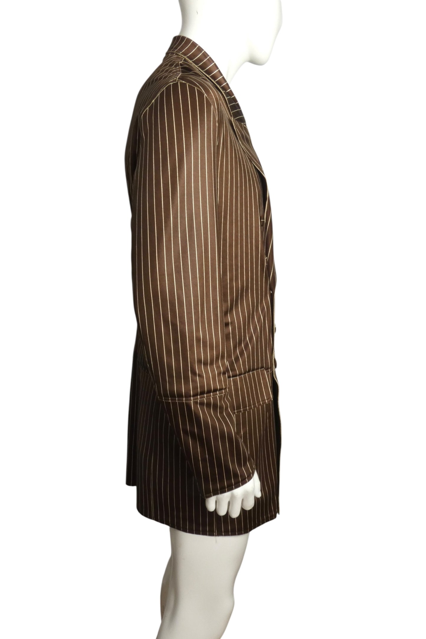 1996 Brown Striped Knit Blazer, Size-Medium