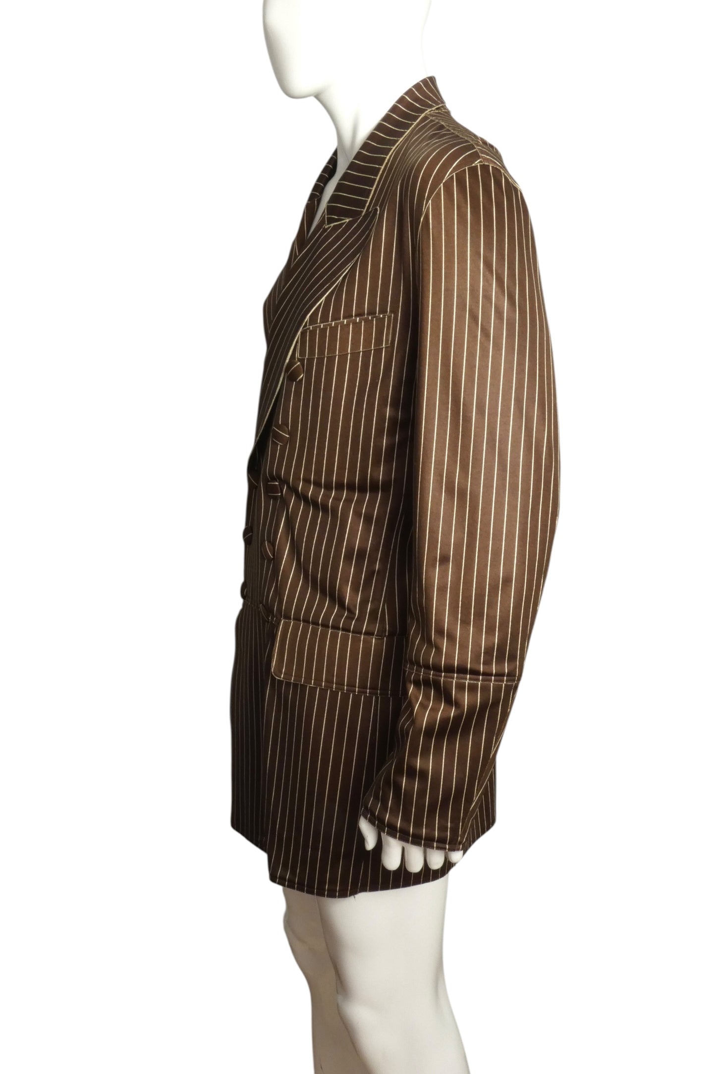 1996 Brown Striped Knit Blazer, Size-Medium