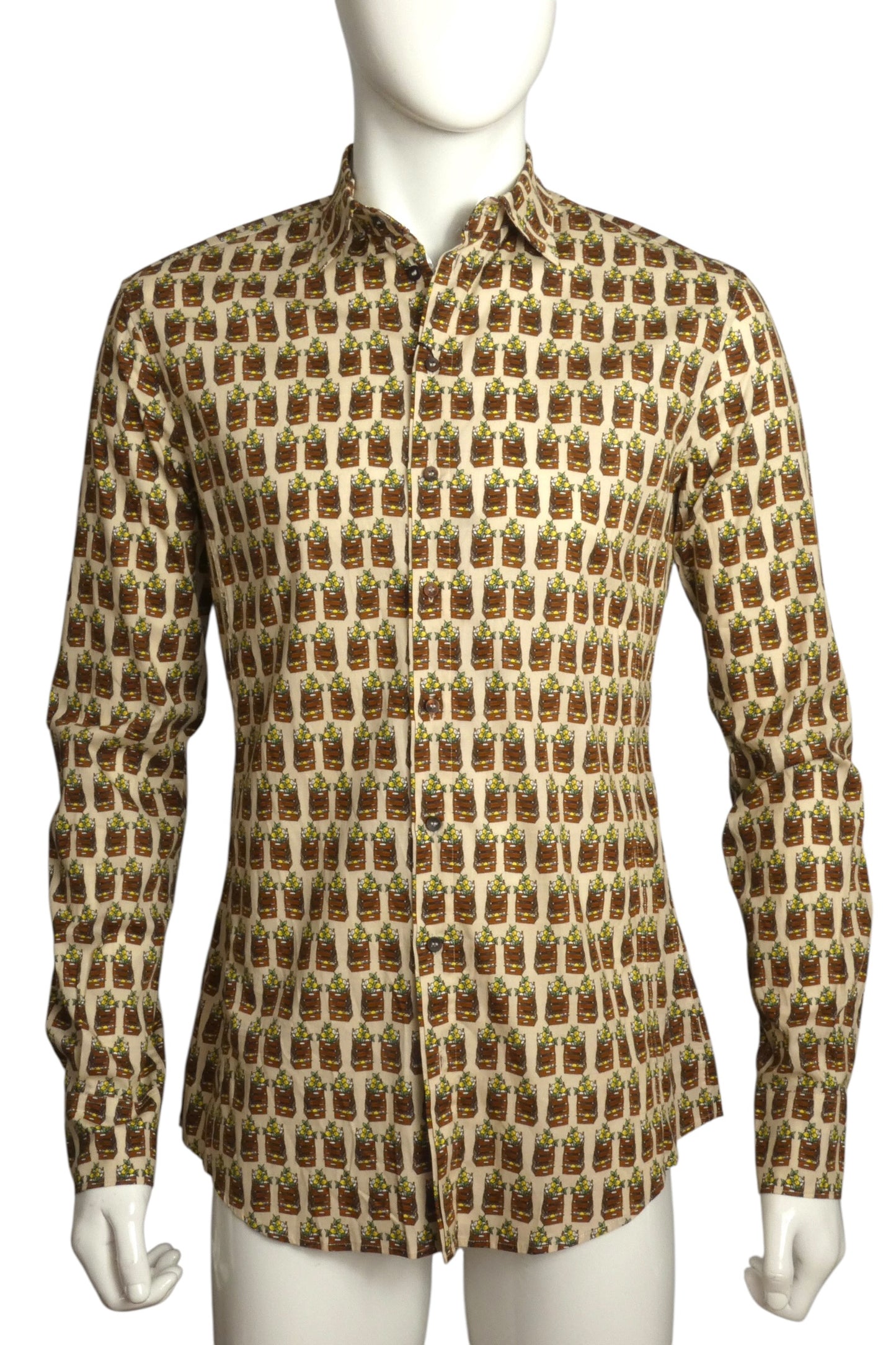 NWT Lemon Crate Printed Cotton Shirt, Size-Medium