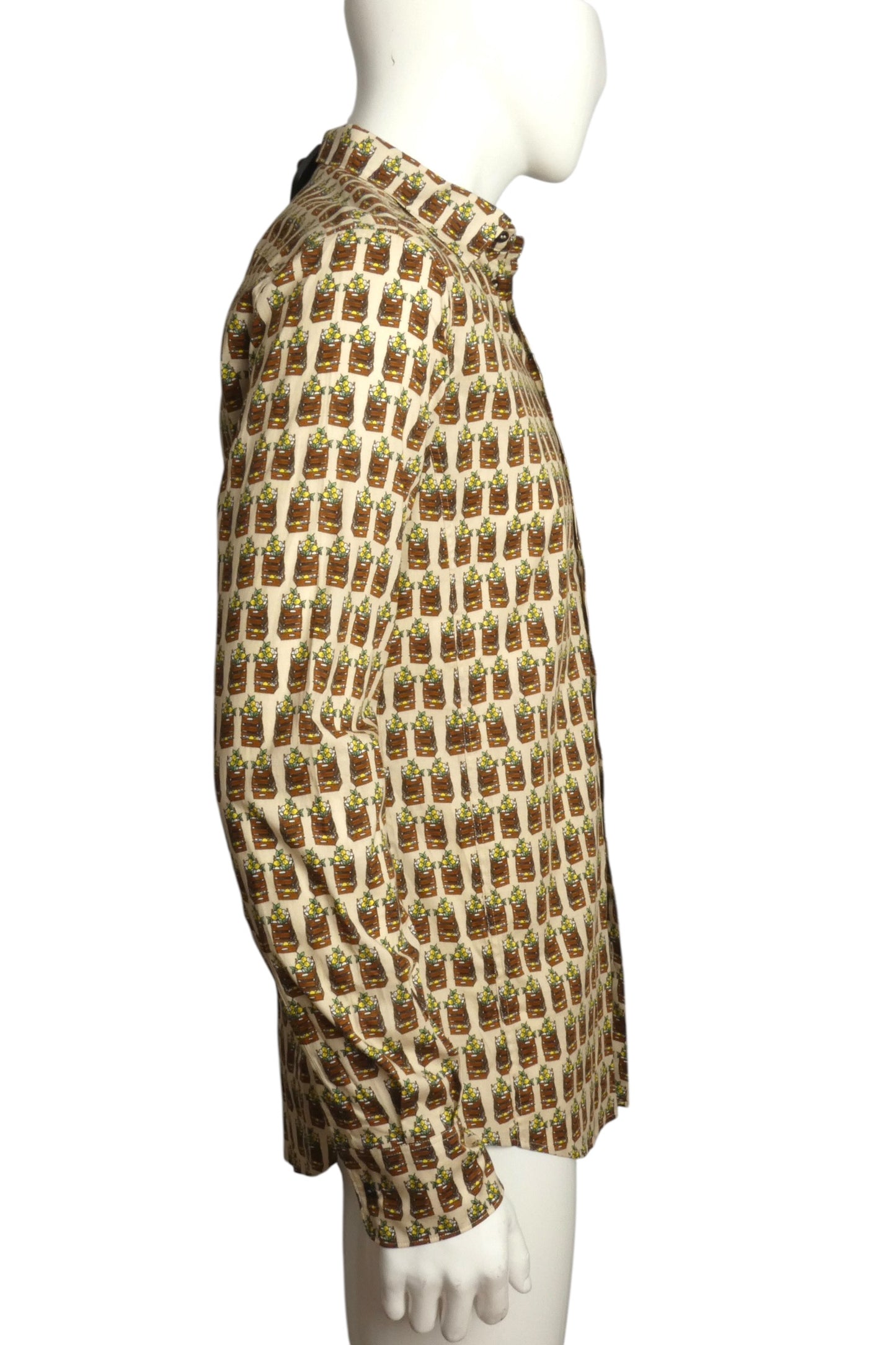 NWT Lemon Crate Printed Cotton Shirt, Size-Medium
