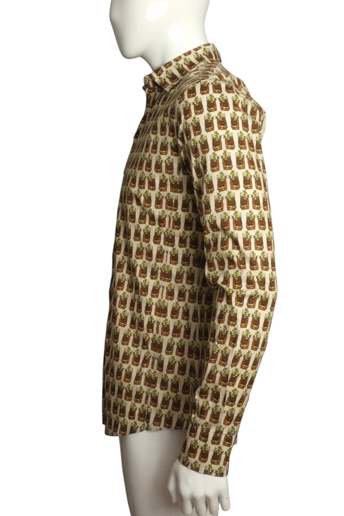 NWT Lemon Crate Printed Cotton Shirt, Size-Medium