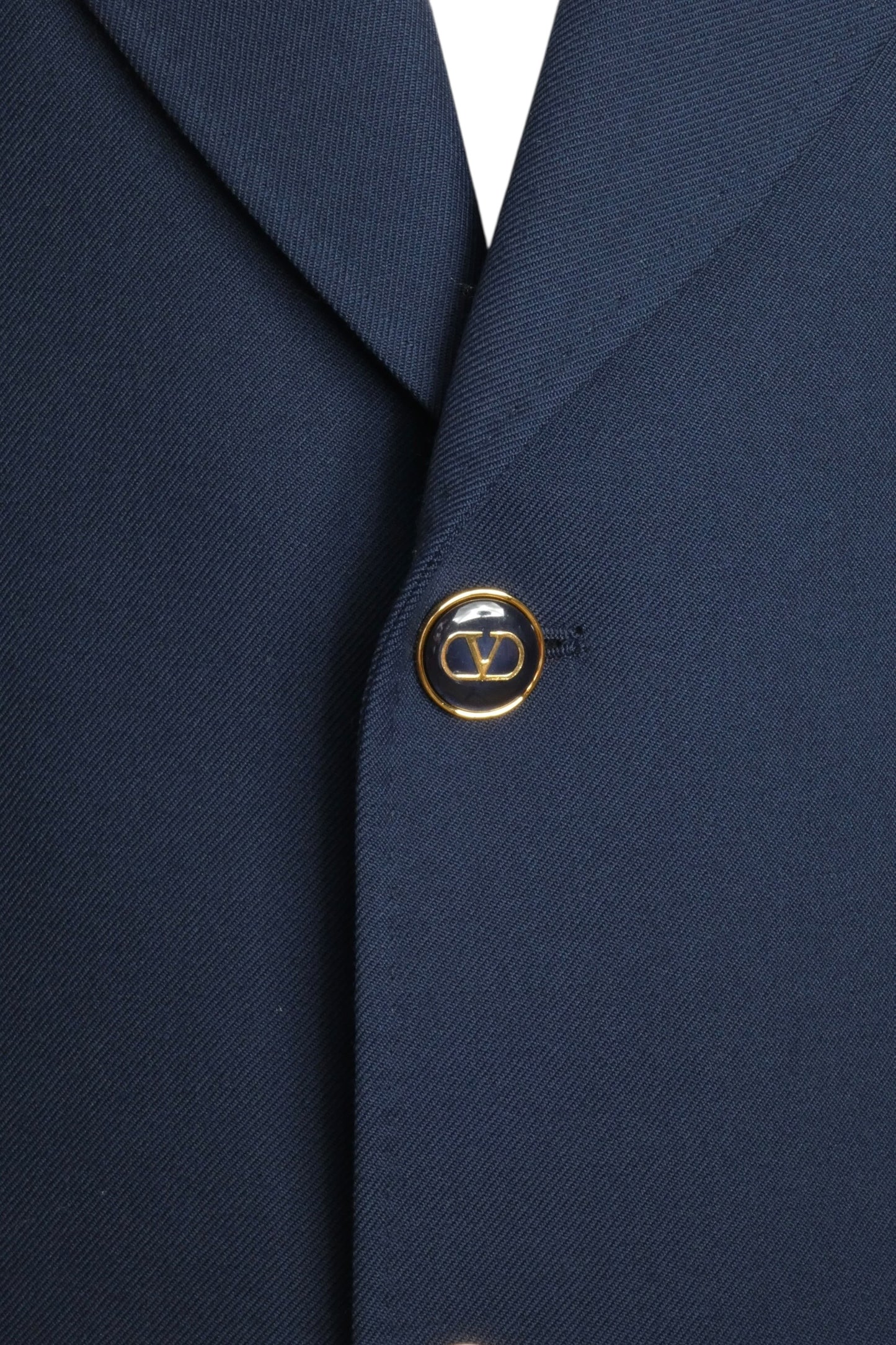 Navy Wool Gabardine Blazer, Size-XXLarge