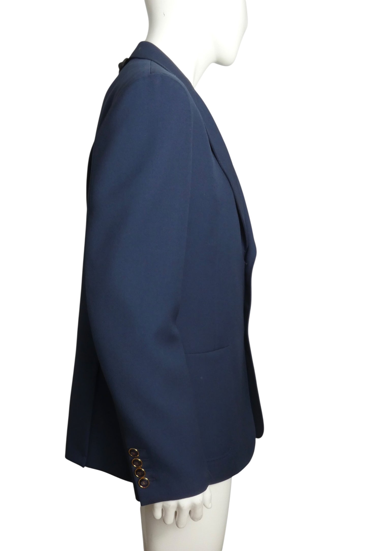 Navy Wool Gabardine Blazer, Size-XXLarge