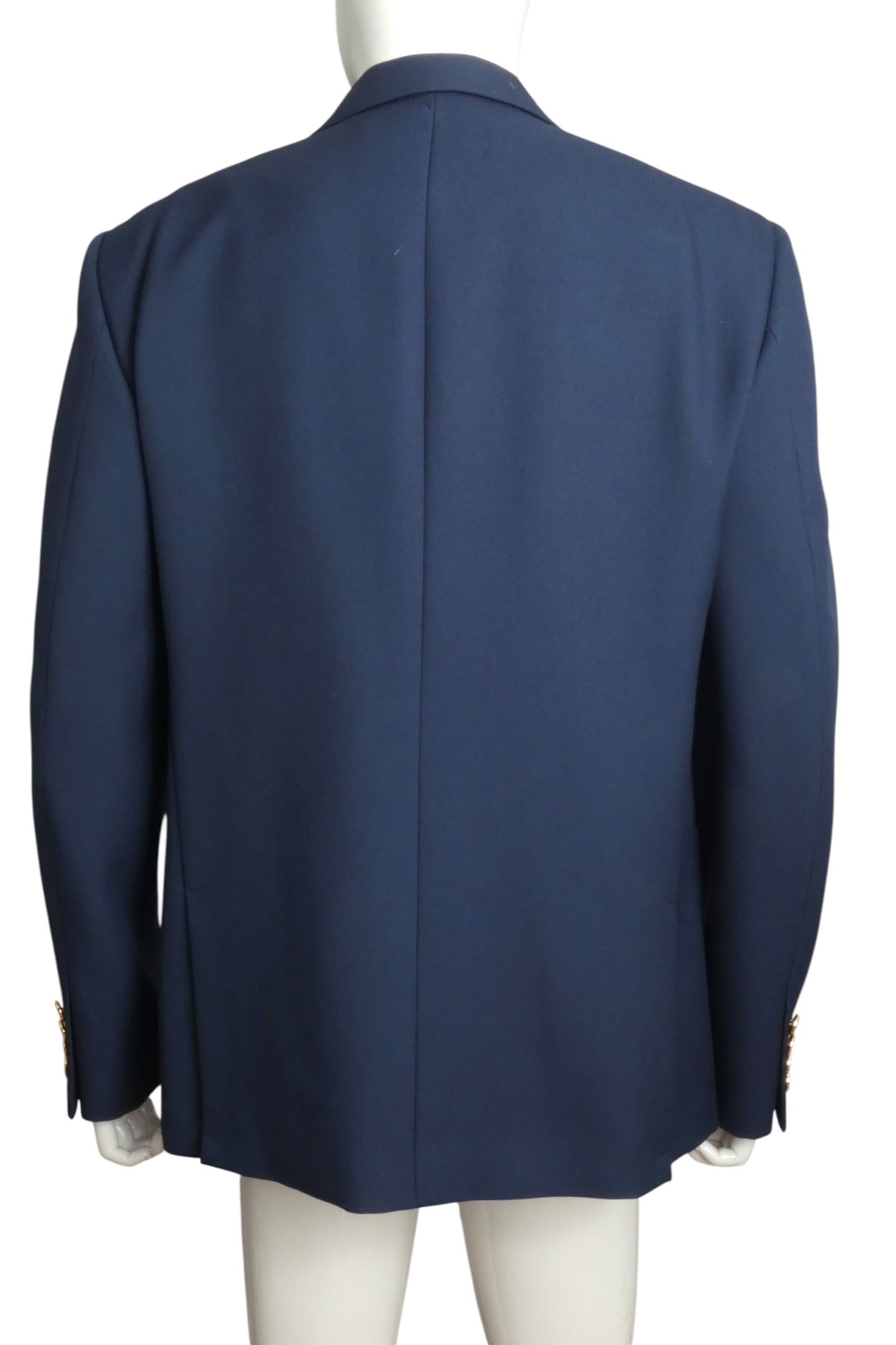 Navy Wool Gabardine Blazer, Size-XXLarge