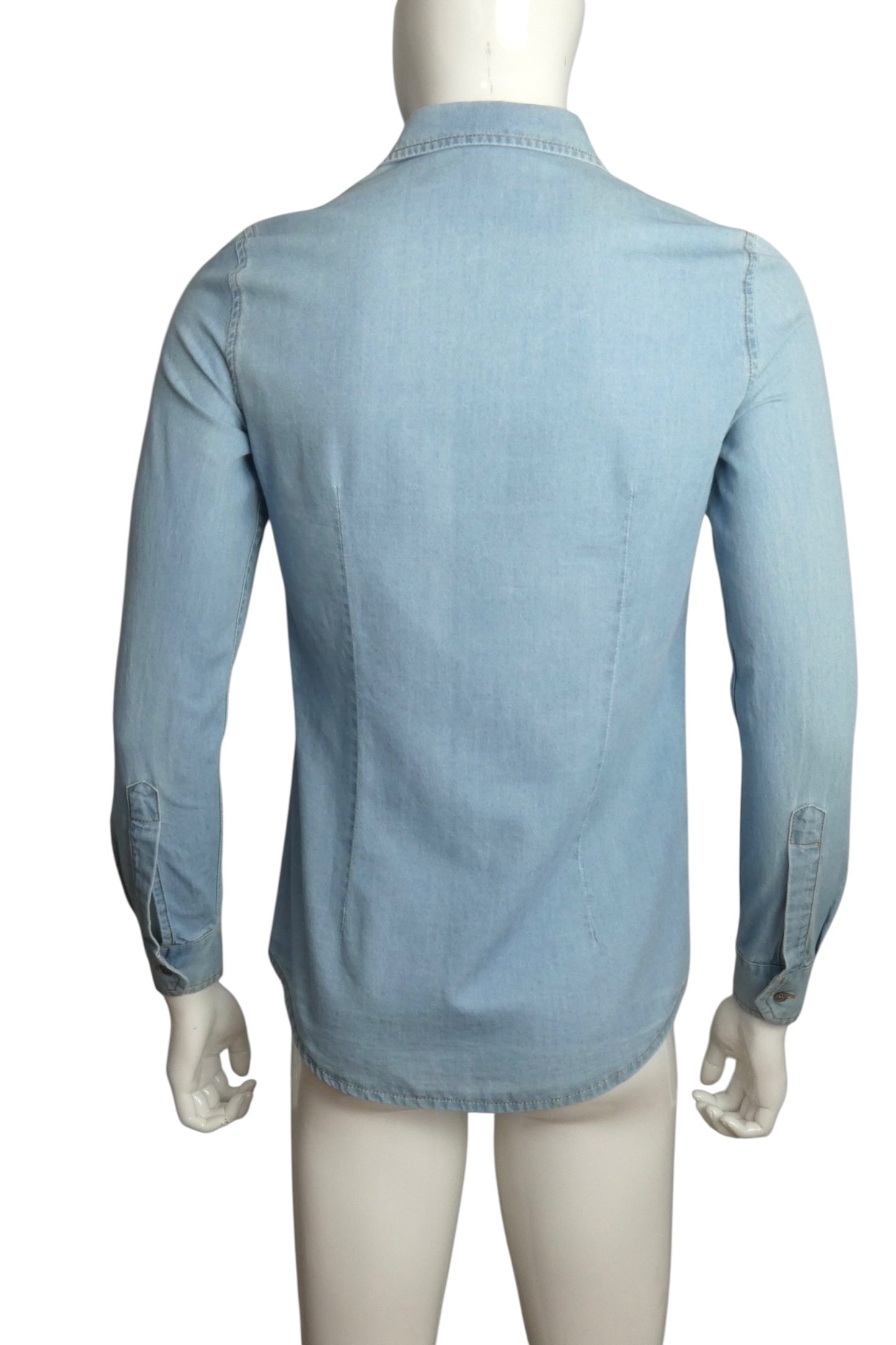 2018 NWT Chambray Embroidered Shirt, Size-Small