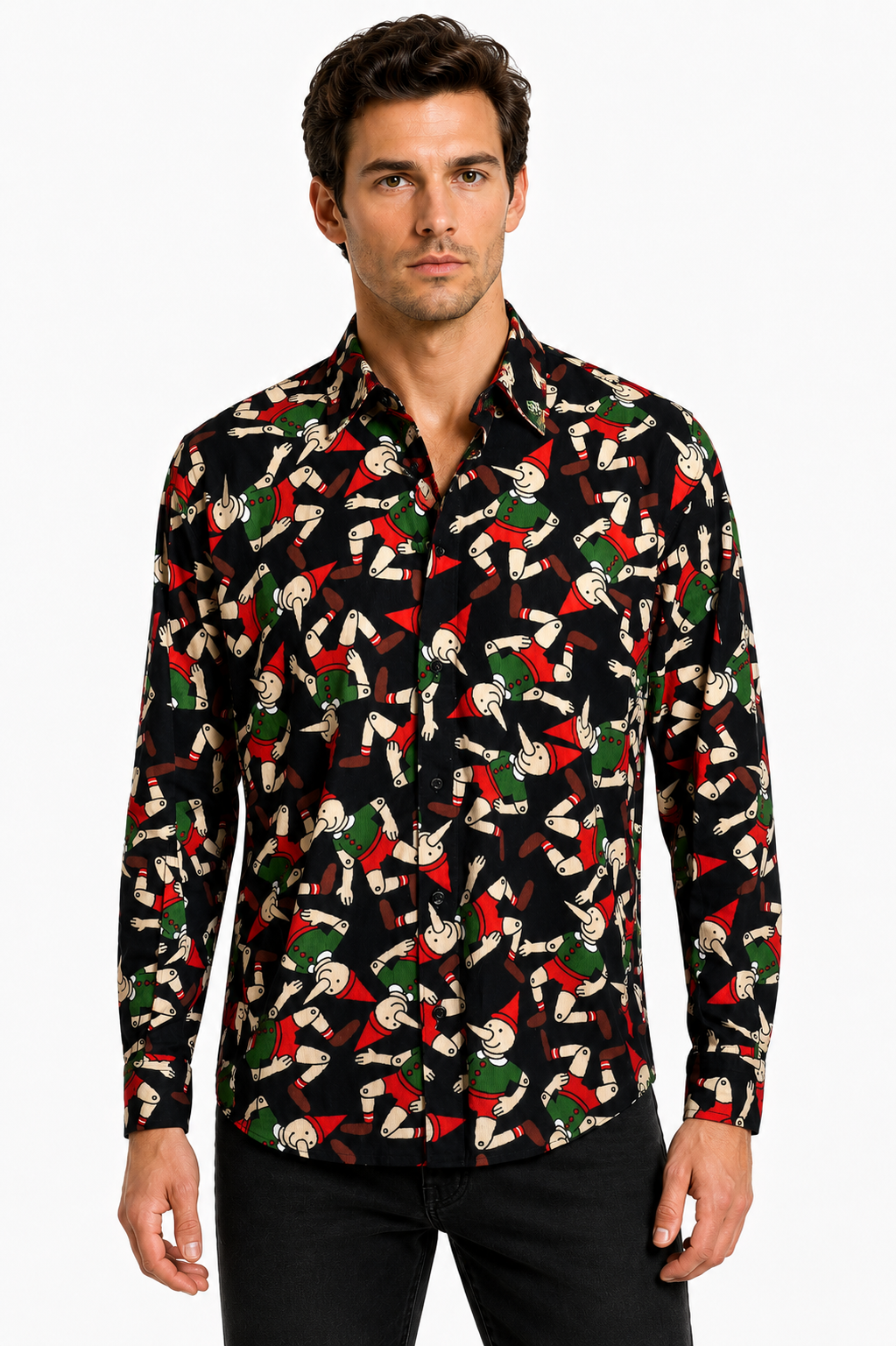 1990s Corduroy "Pinocchio" Shirt, Size-Medium