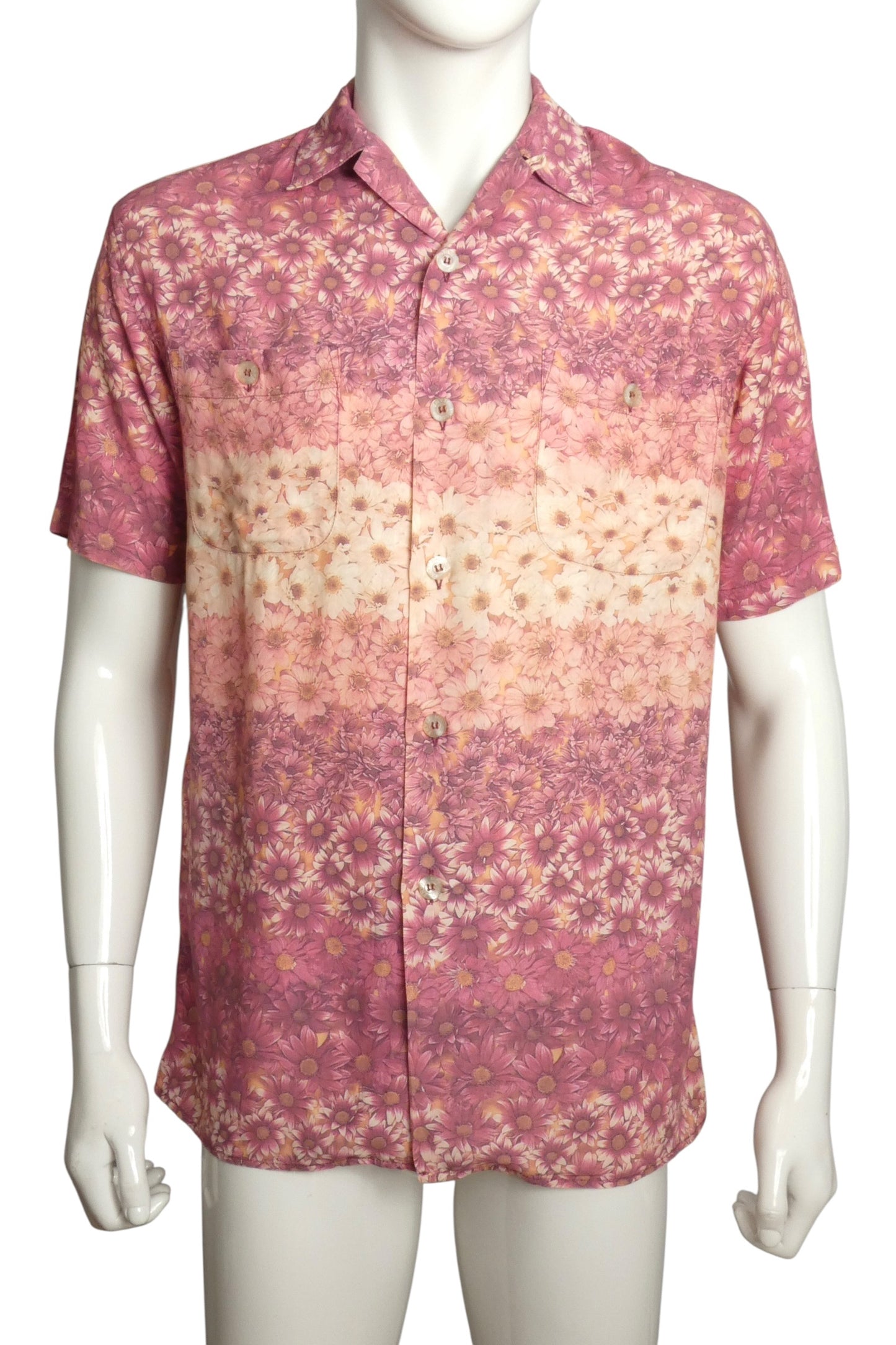 1990s Floral Rayon Shirt, Size Large