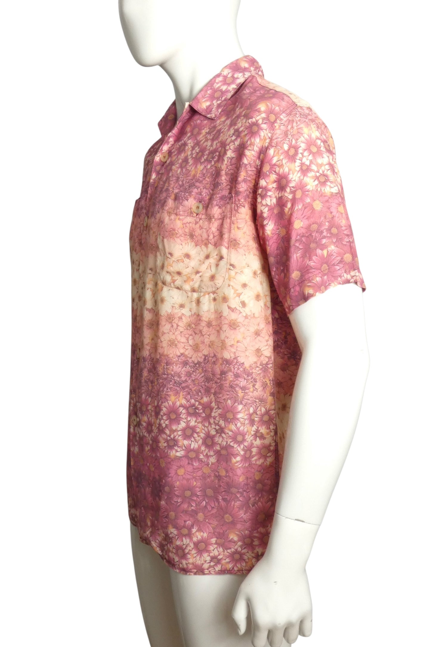 1990s Floral Rayon Shirt, Size Large