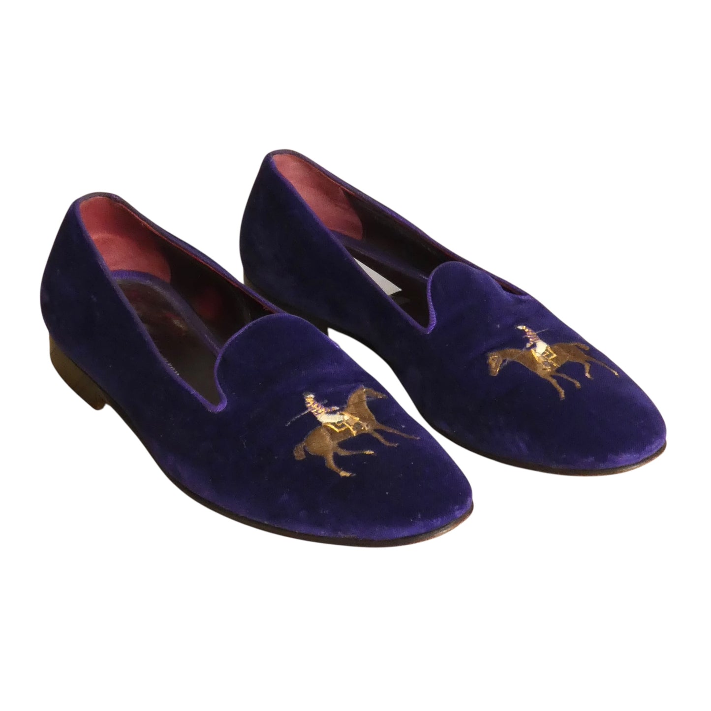 Velvet Embroidered Slippers, Size-10