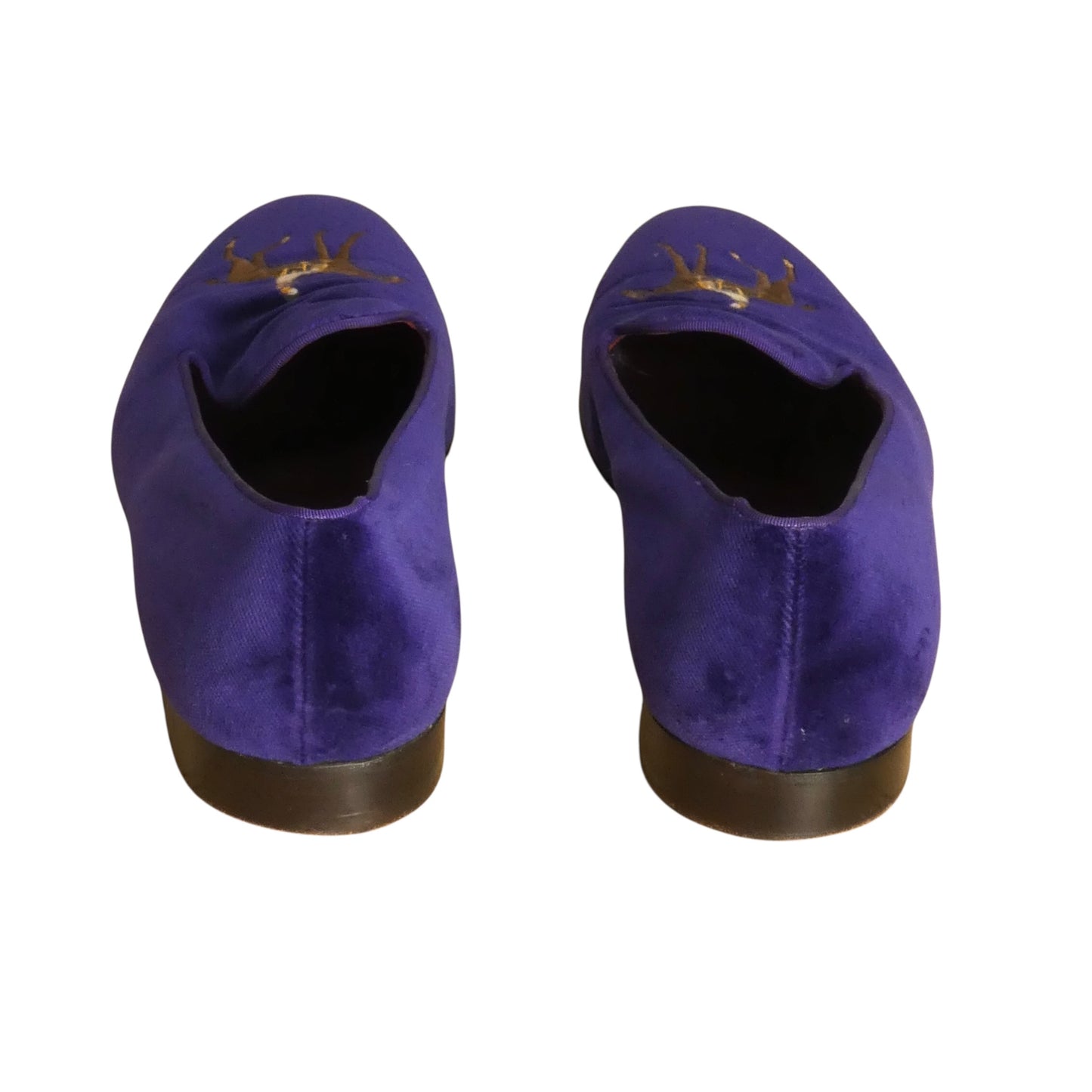 Velvet Embroidered Slippers, Size-10
