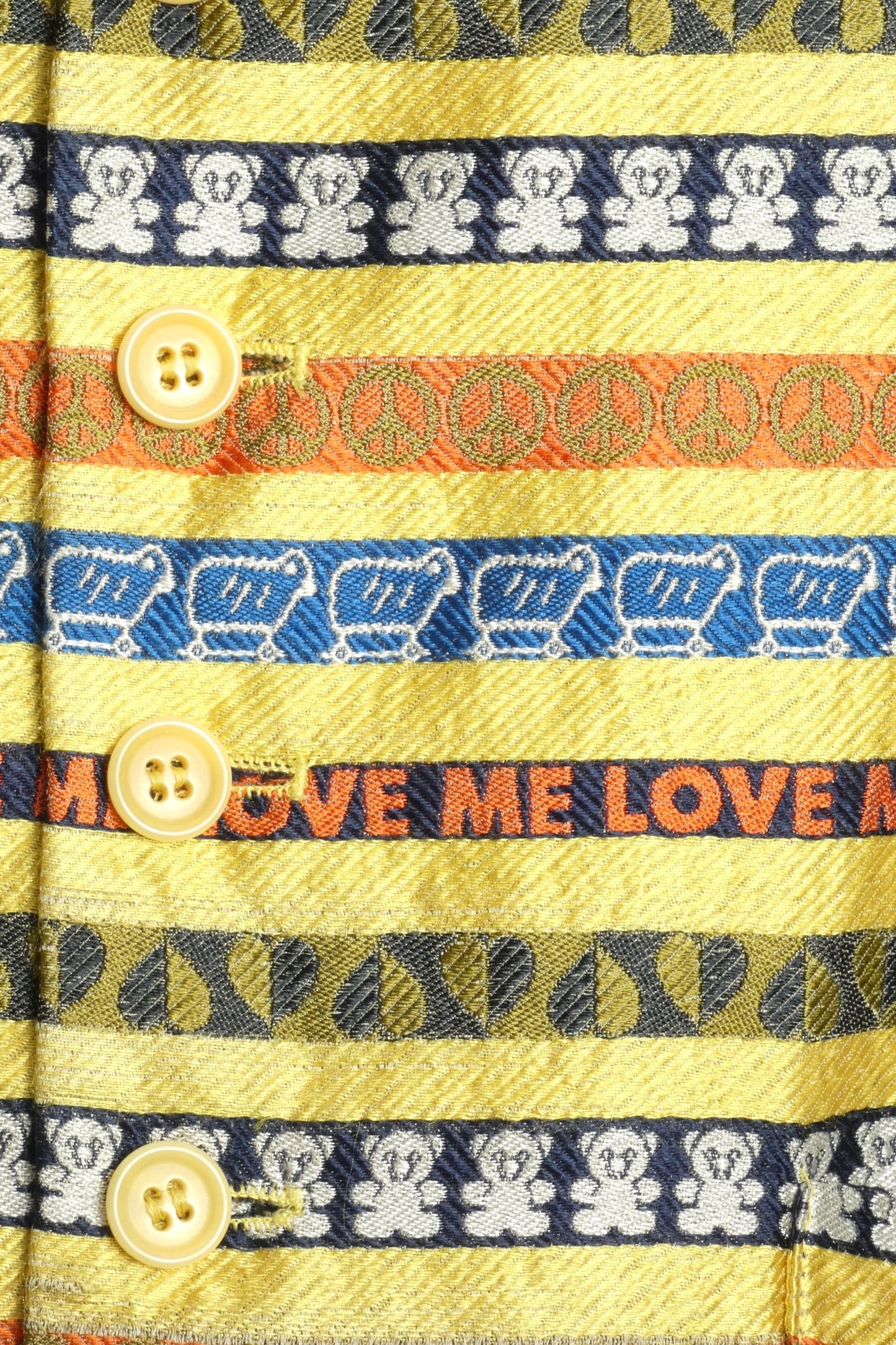 1990s Novelty Stripe Silk Brocade Vest, Size-Small