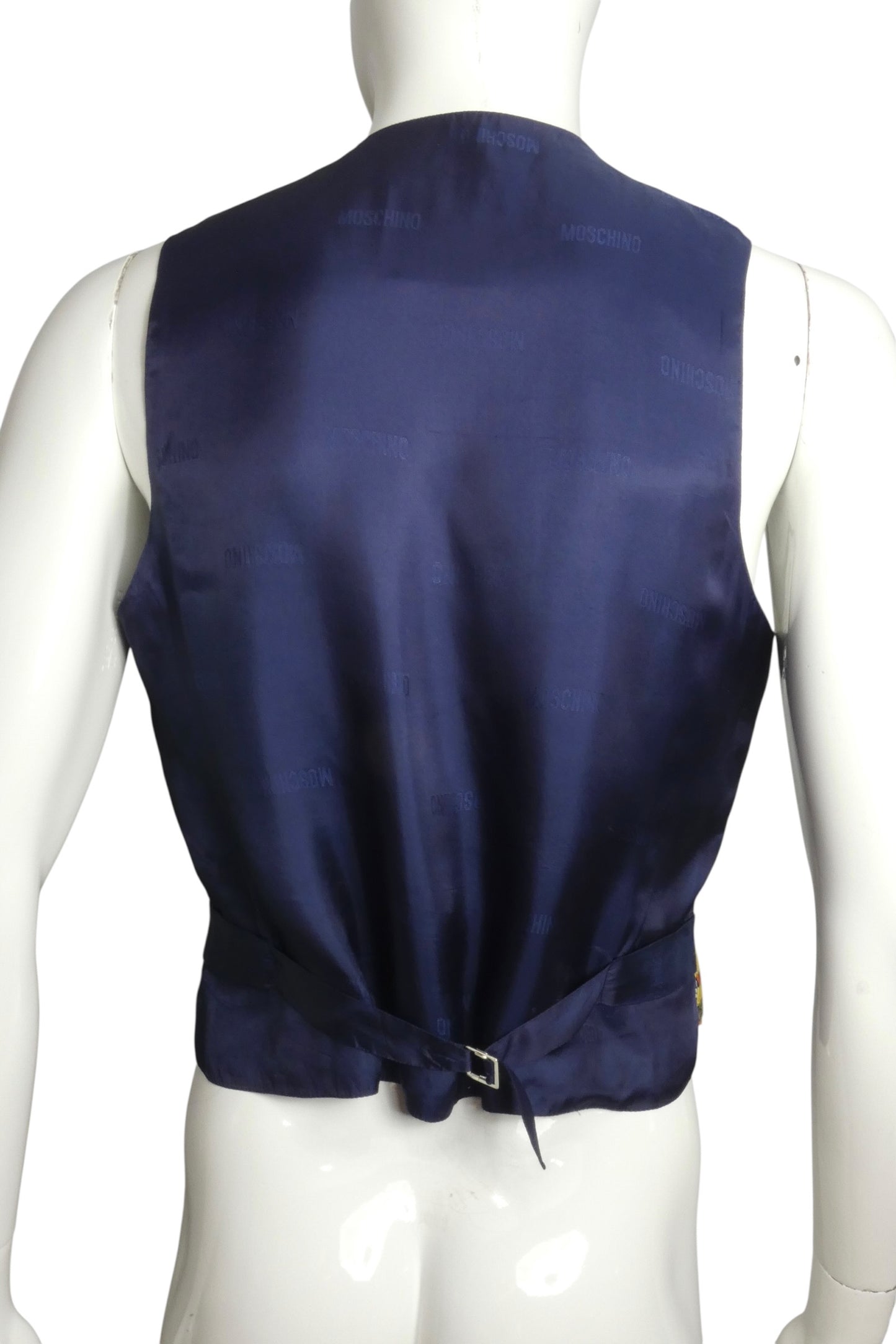 1990s Novelty Stripe Silk Brocade Vest, Size-Small