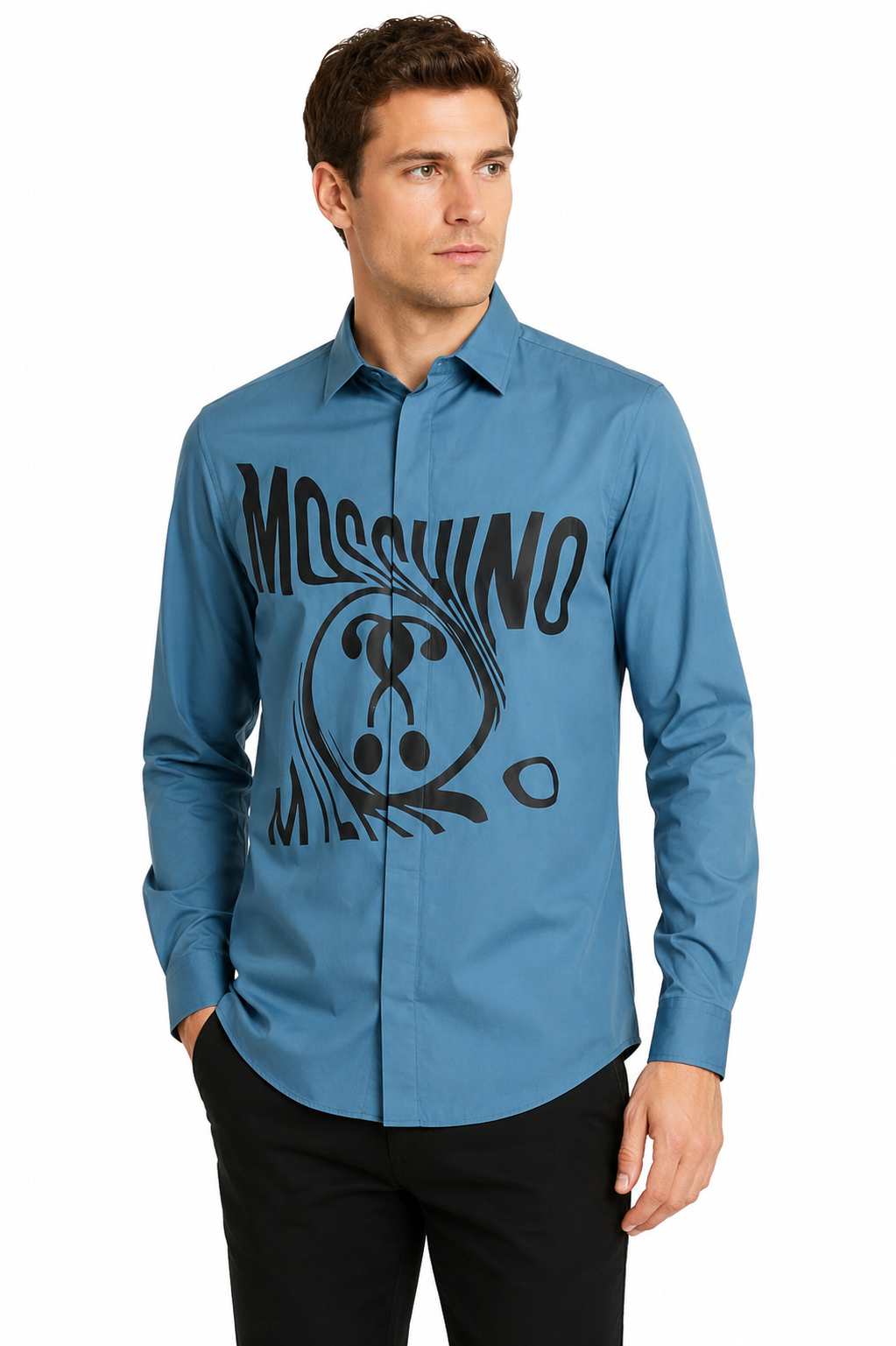 2020 Blue Swirling Logo Shirt, Size-Medium