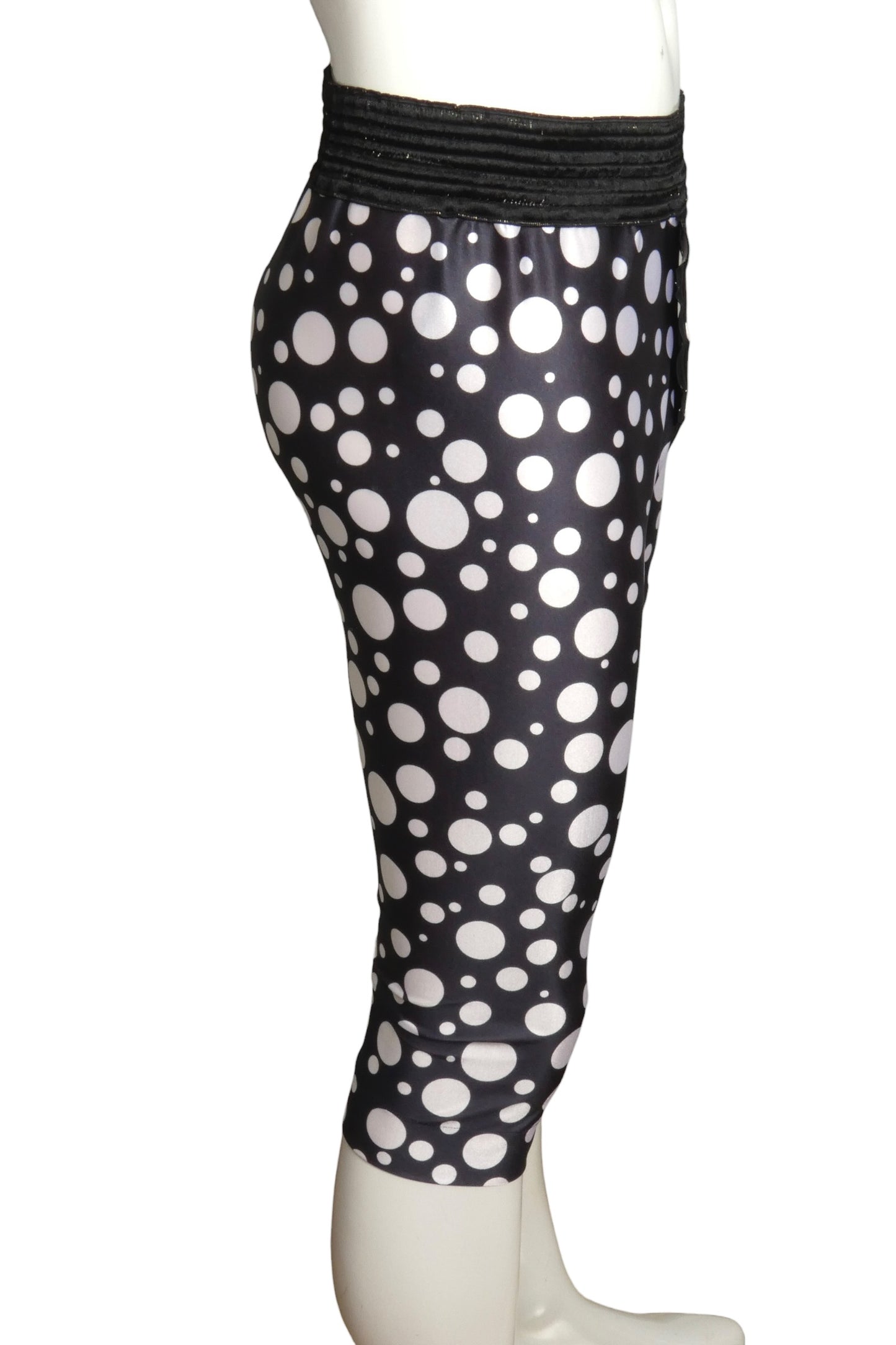 1991 Polka Dot Lycra Knit Pants, Waist-28