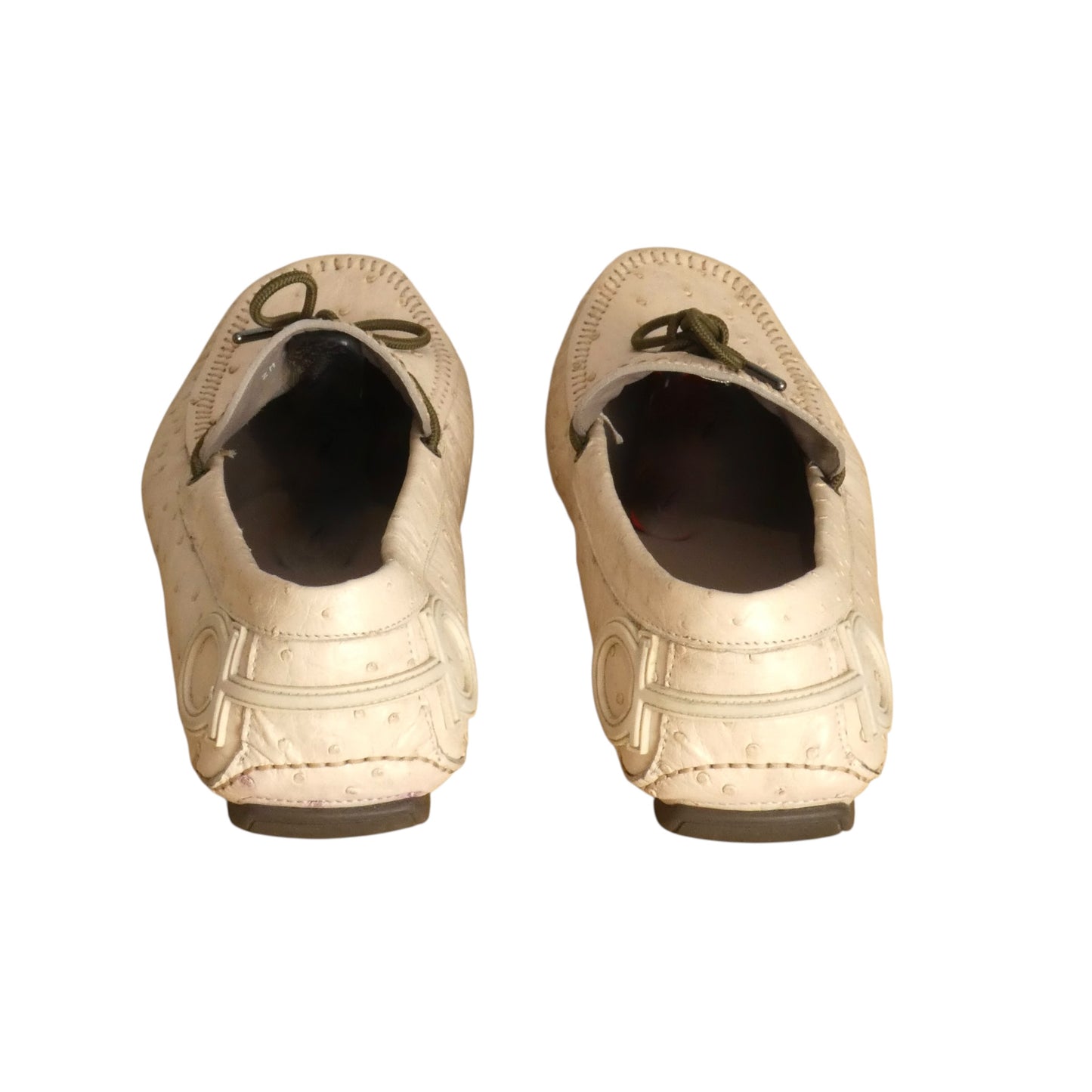 Ostrich Leather Driving Mocs, Size 11