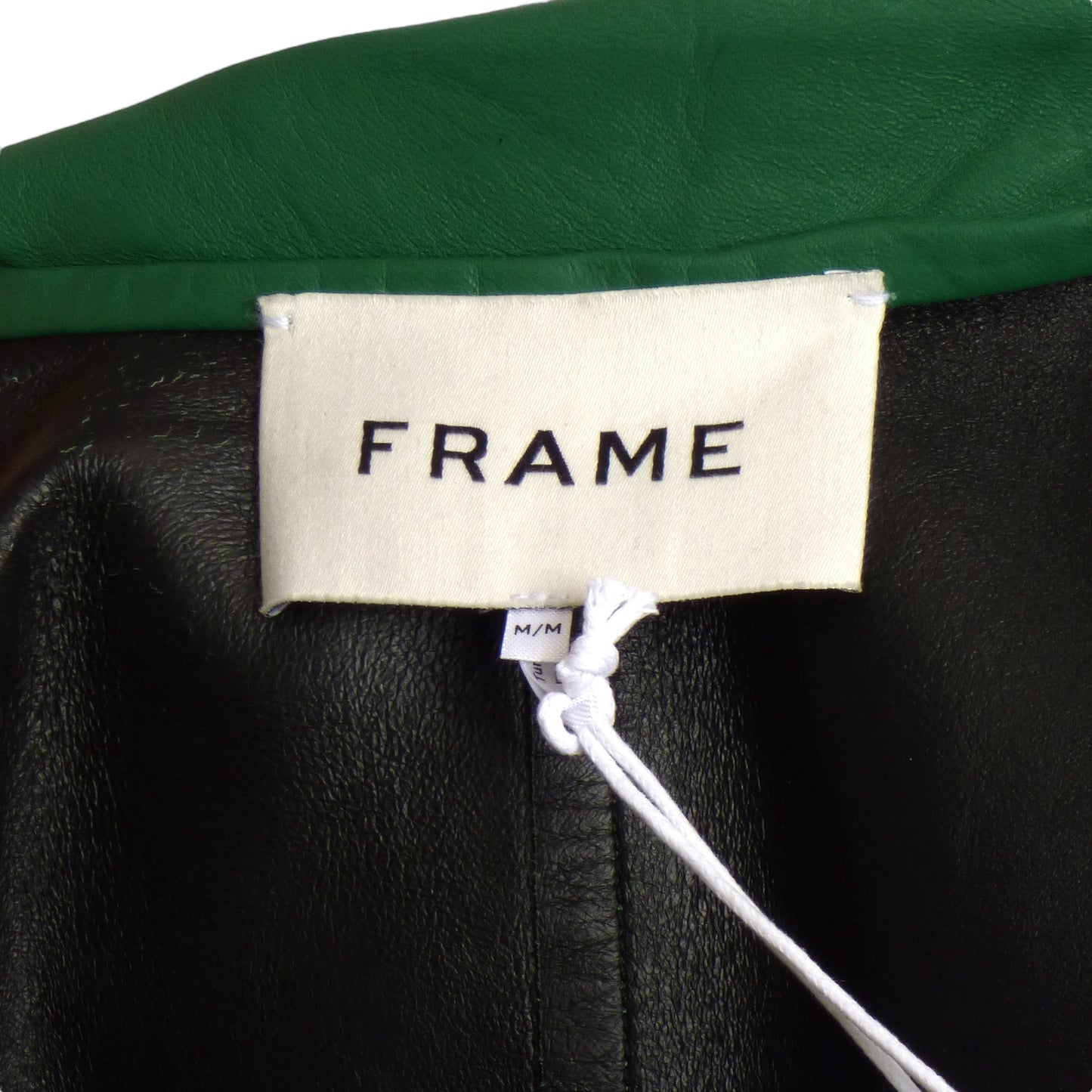 FRAME- NWT Green Leather S/S Shirt, Size Medium