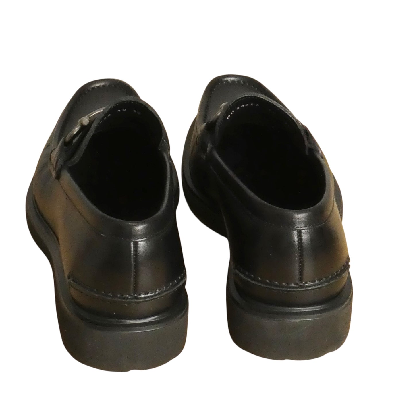 FERRAGAMO-Black Leather Loafers, Size-10