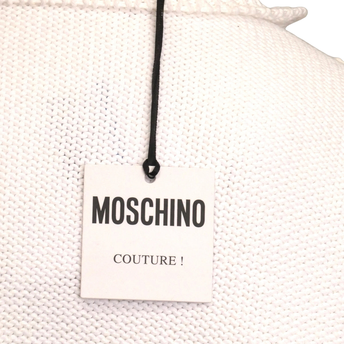 MOSCHINO COUTURE! - 2020 White Pumpkin Face Cotton Sweater, Size-XLarge