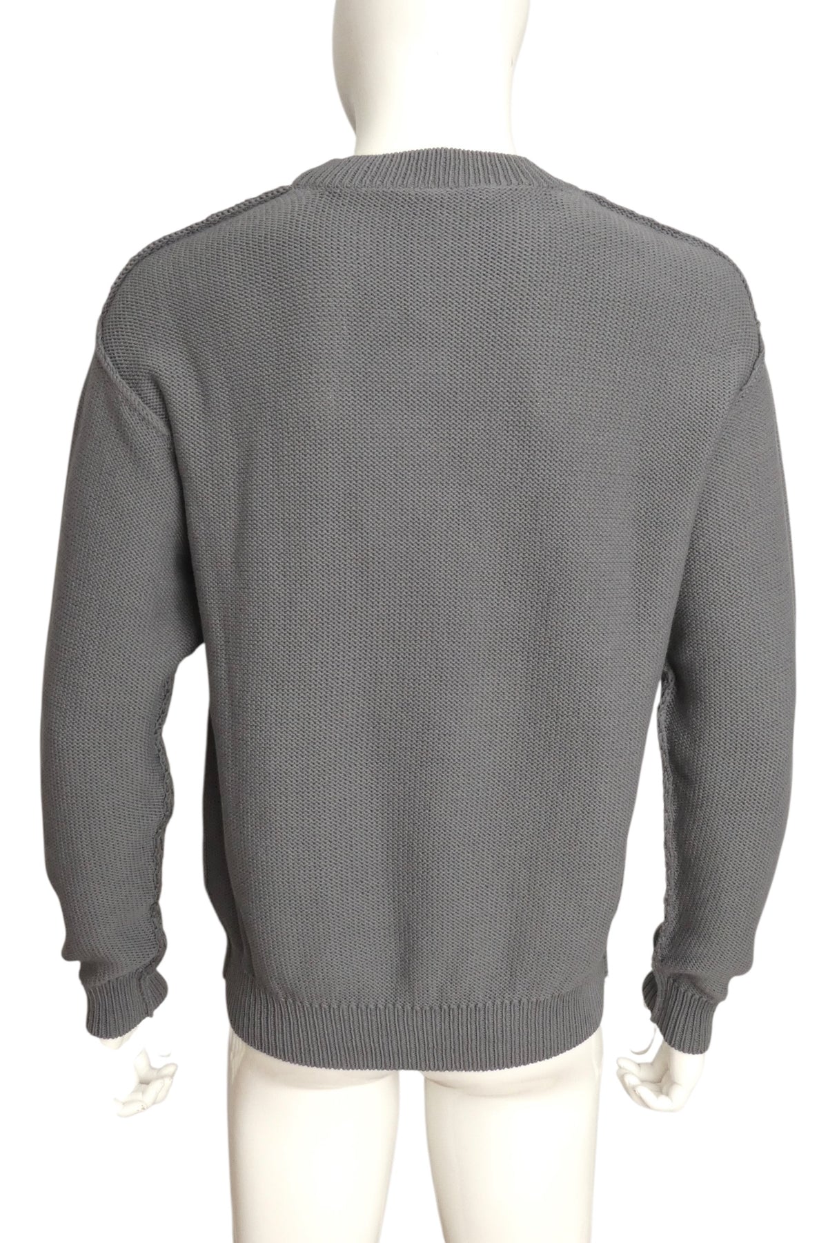 MOSCHINO COUTURE! - 2020 Grey Pumpkin Face Cotton Sweater, Size-Medium