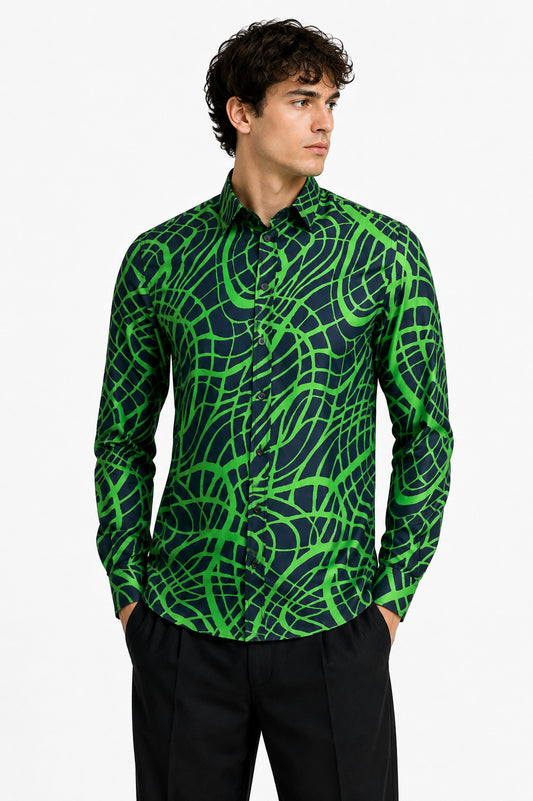 MOSCHINO COUTURE! - 2023 Silk Print Shirt, Size-Medium