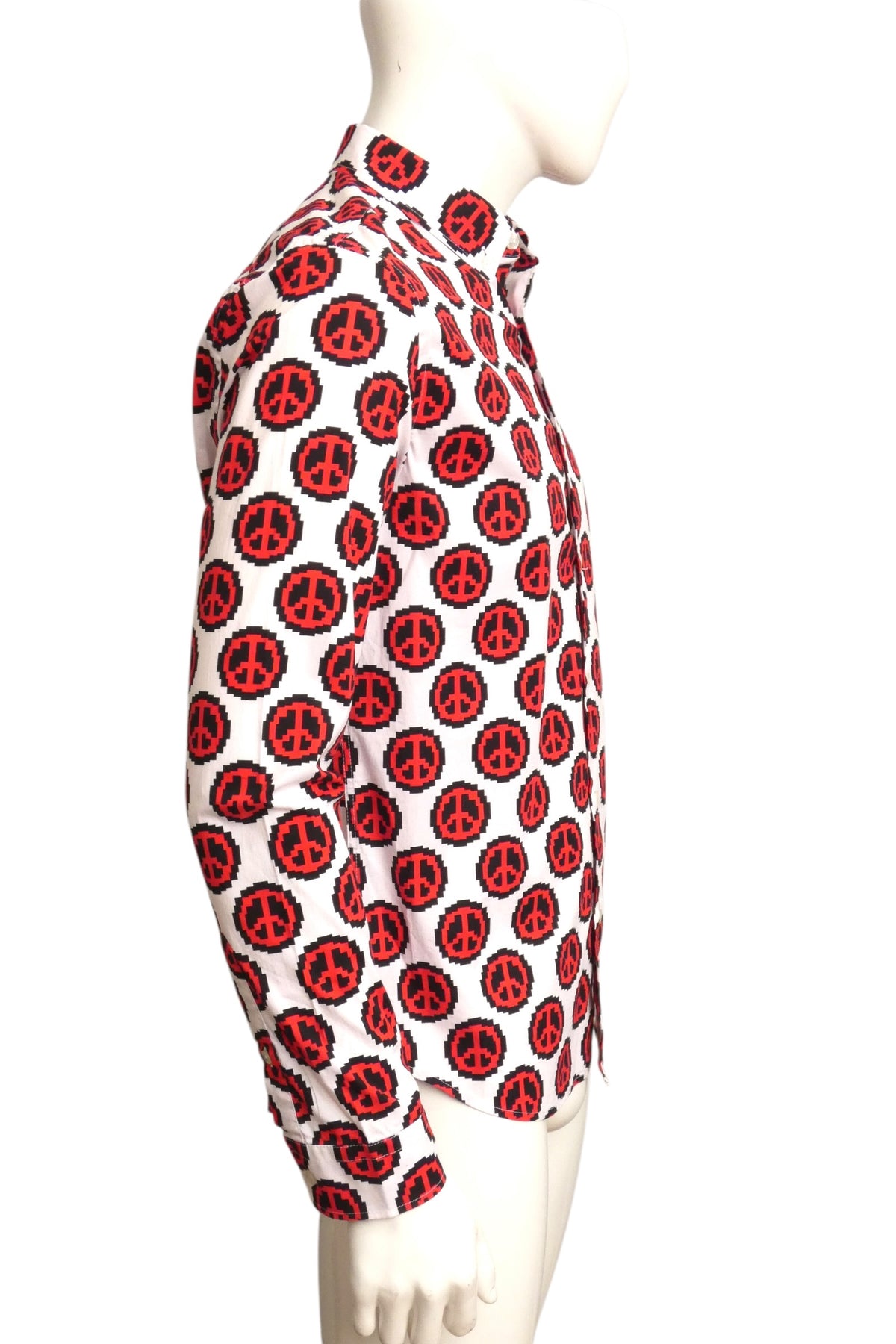 LOVE MOSCHINO - Cotton Peace Sign Print Shirt, Size-Medium