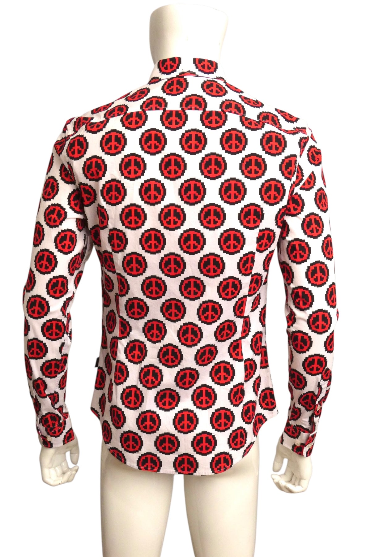 LOVE MOSCHINO - Cotton Peace Sign Print Shirt, Size-Medium