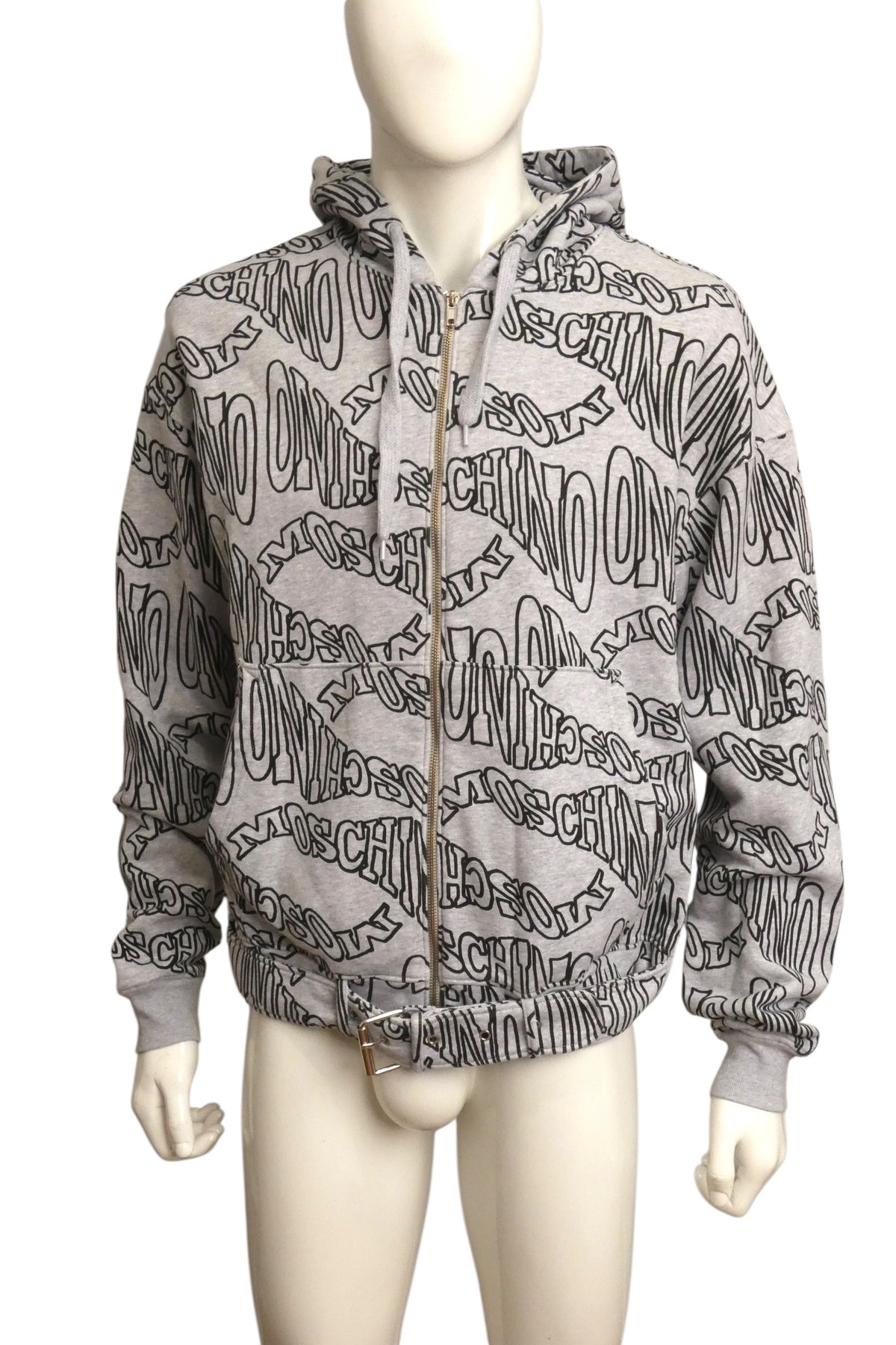MOSCHINO COUTURE! - 2020 Cotton Belted Hoodie Sweatshirt, Size-Large