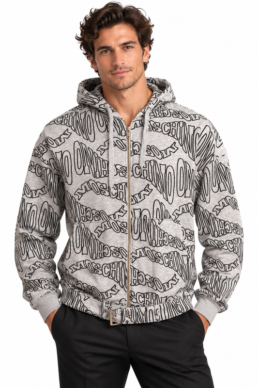 MOSCHINO COUTURE! - 2020 Cotton Belted Hoodie Sweatshirt, Size-Large