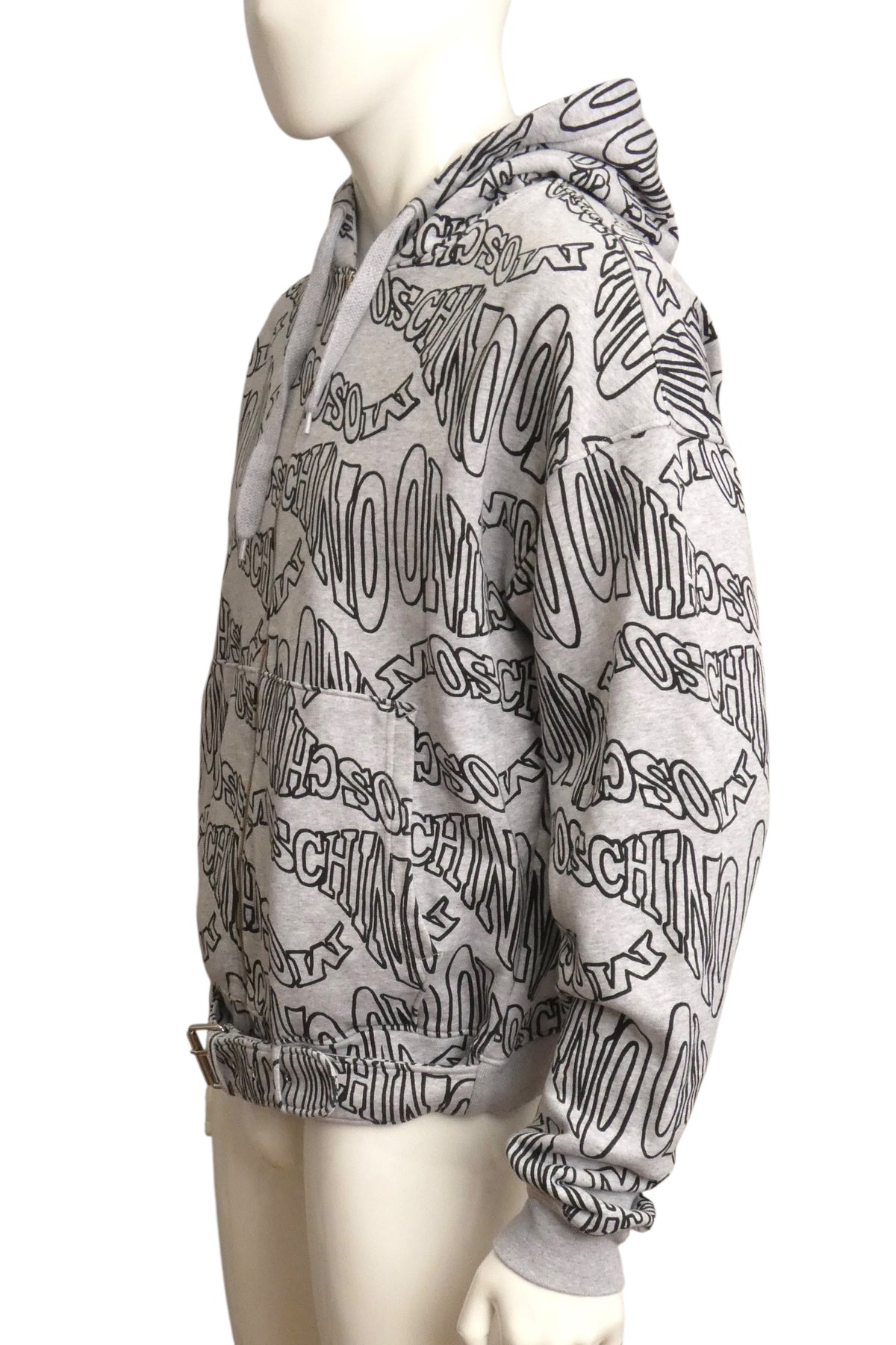 MOSCHINO COUTURE! - 2020 Cotton Belted Hoodie Sweatshirt, Size-Large