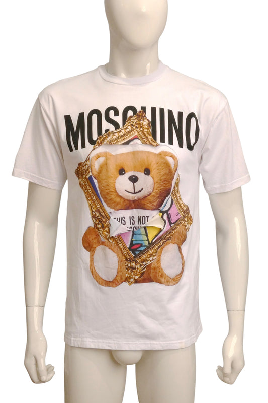 MOSCHINO COUTURE! - 2020 2-D Cotton Teddy T-Shirt, Size-XSmall