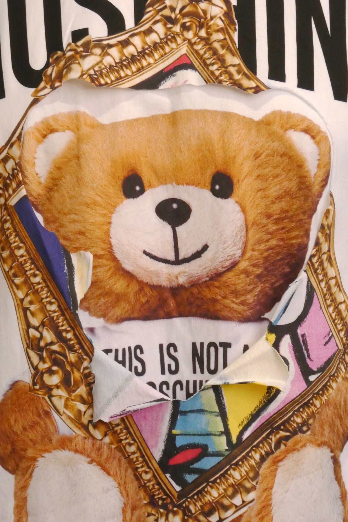 MOSCHINO COUTURE! - 2020 2-D Cotton Teddy T-Shirt, Size-XSmall