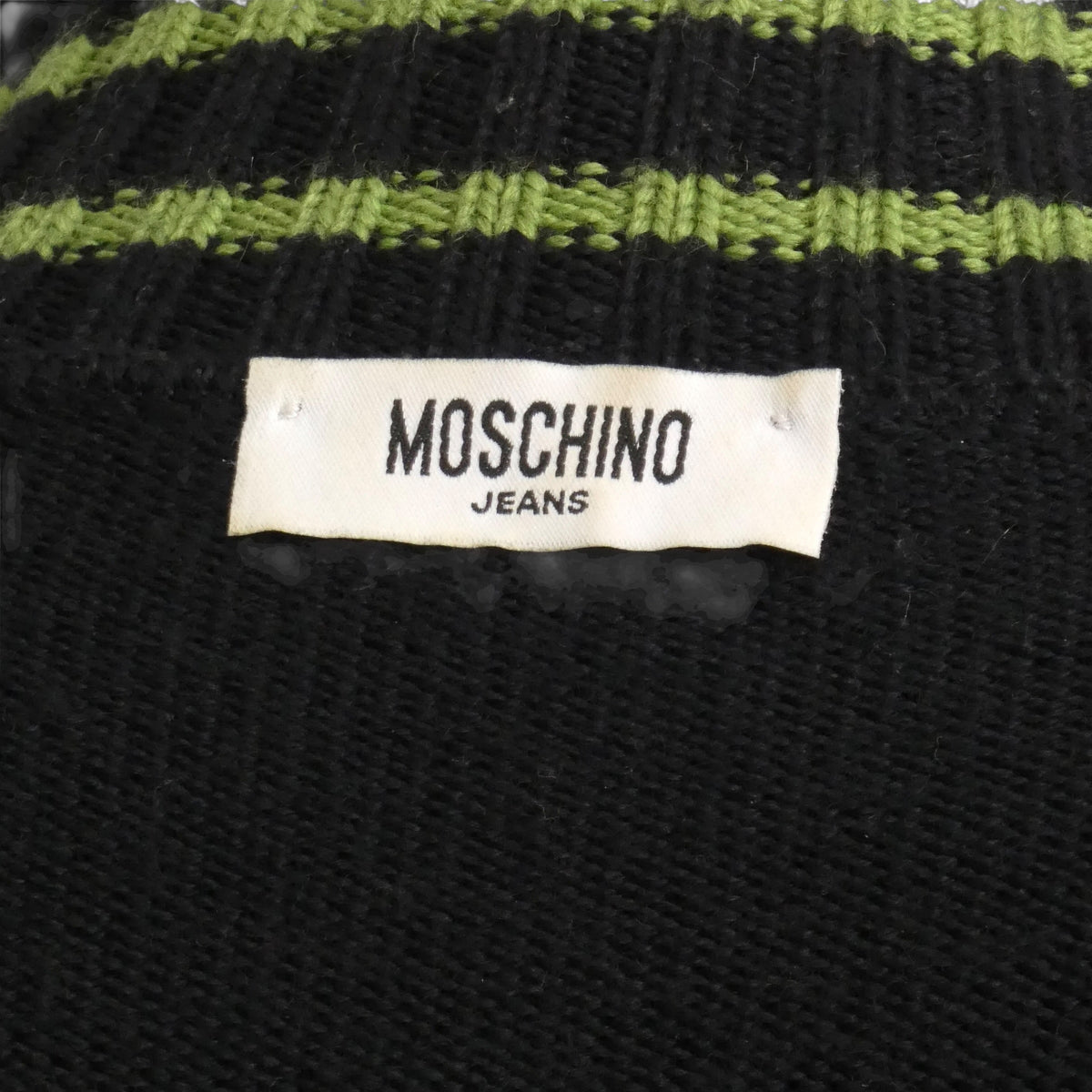 MOSCHINO JEANS - 1990s Wool Popeye Cardigan Sweater, Size-Large