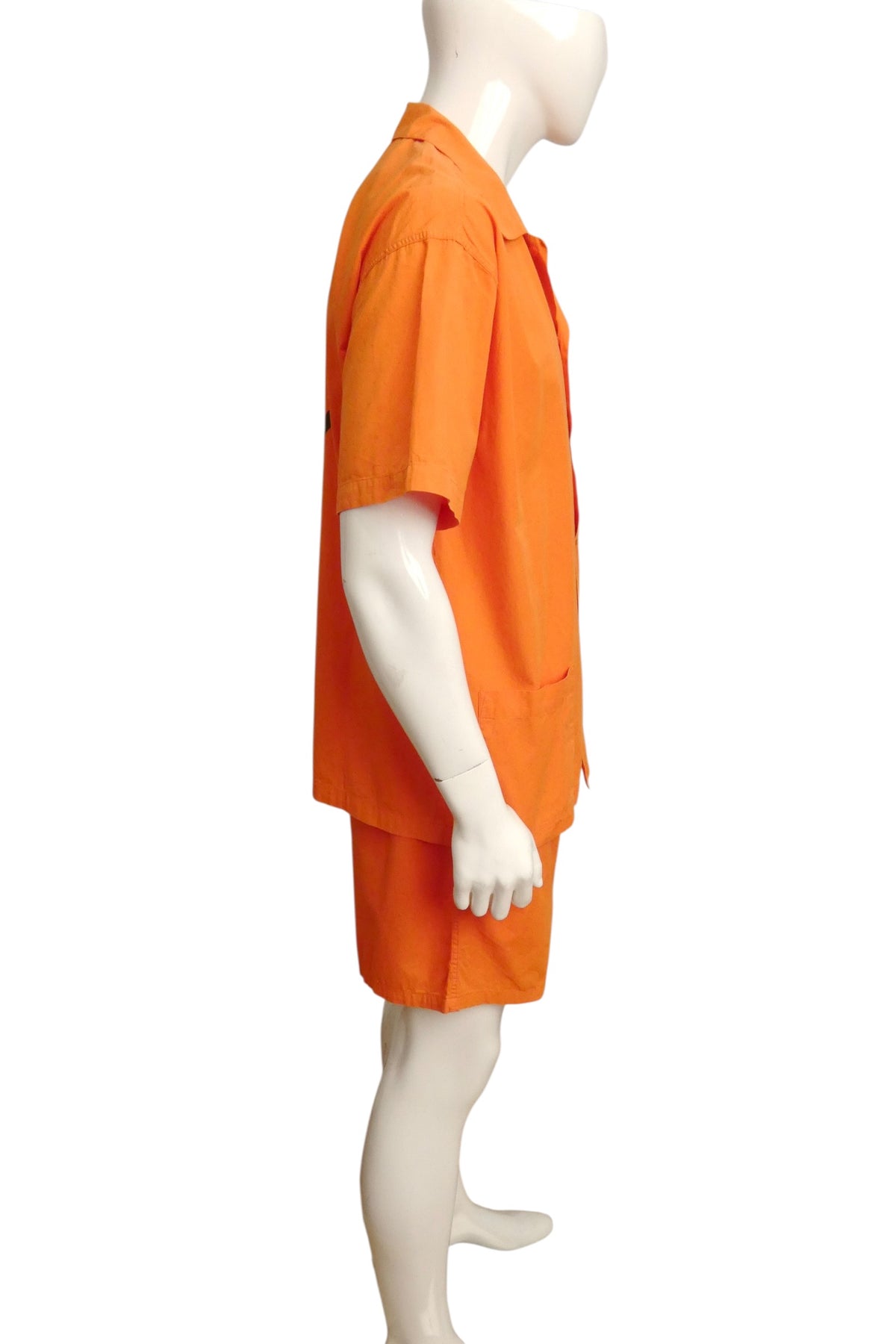 MOSCHINO UNDERWEAR - 1980s Orange Cotton Smiley Face Pajamas-Large