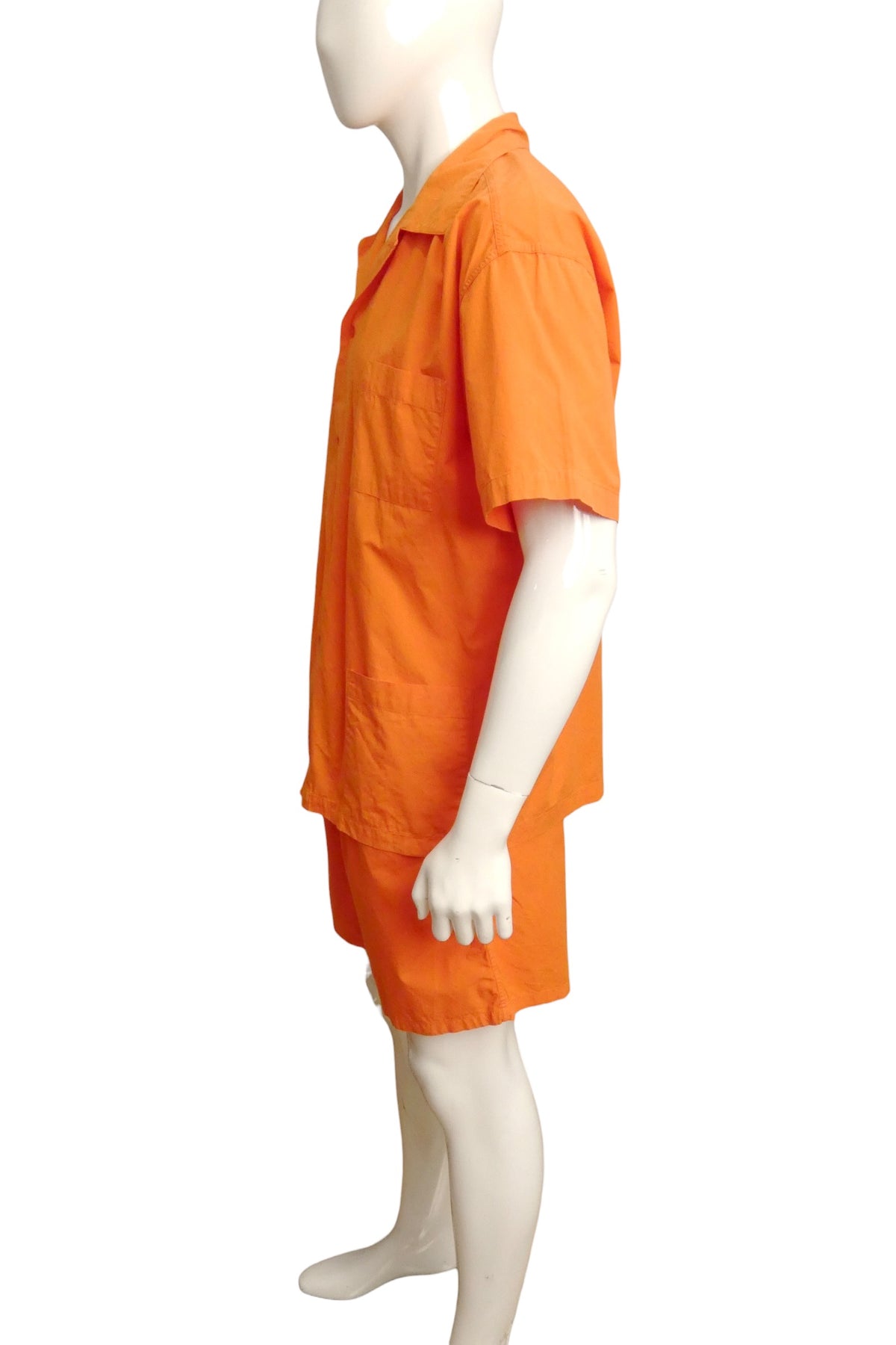MOSCHINO UNDERWEAR - 1980s Orange Cotton Smiley Face Pajamas-Large