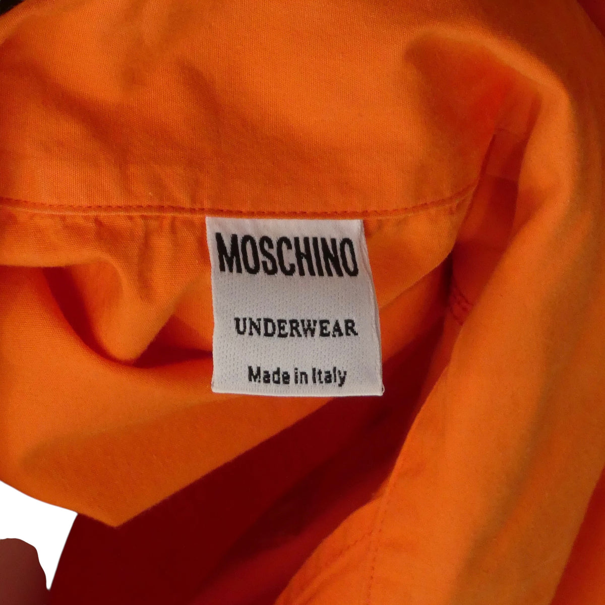 MOSCHINO UNDERWEAR - 1980s Orange Cotton Smiley Face Pajamas-Large