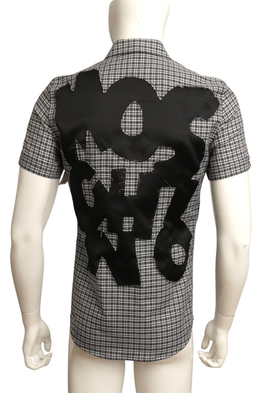 MOSCHINO COUTURE! - 2020 Cotton Plaid Applique Shirt, Size-Small